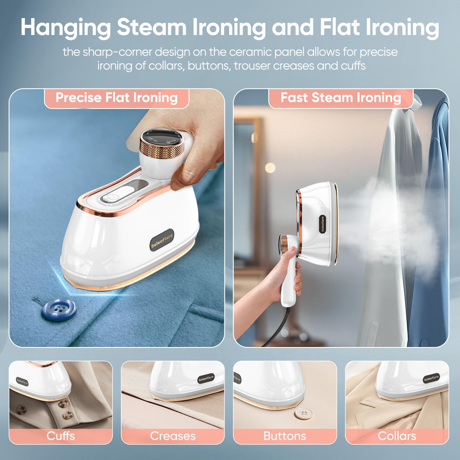 2-in-1 Steamer for Clothes & Iron, Portable for Travel