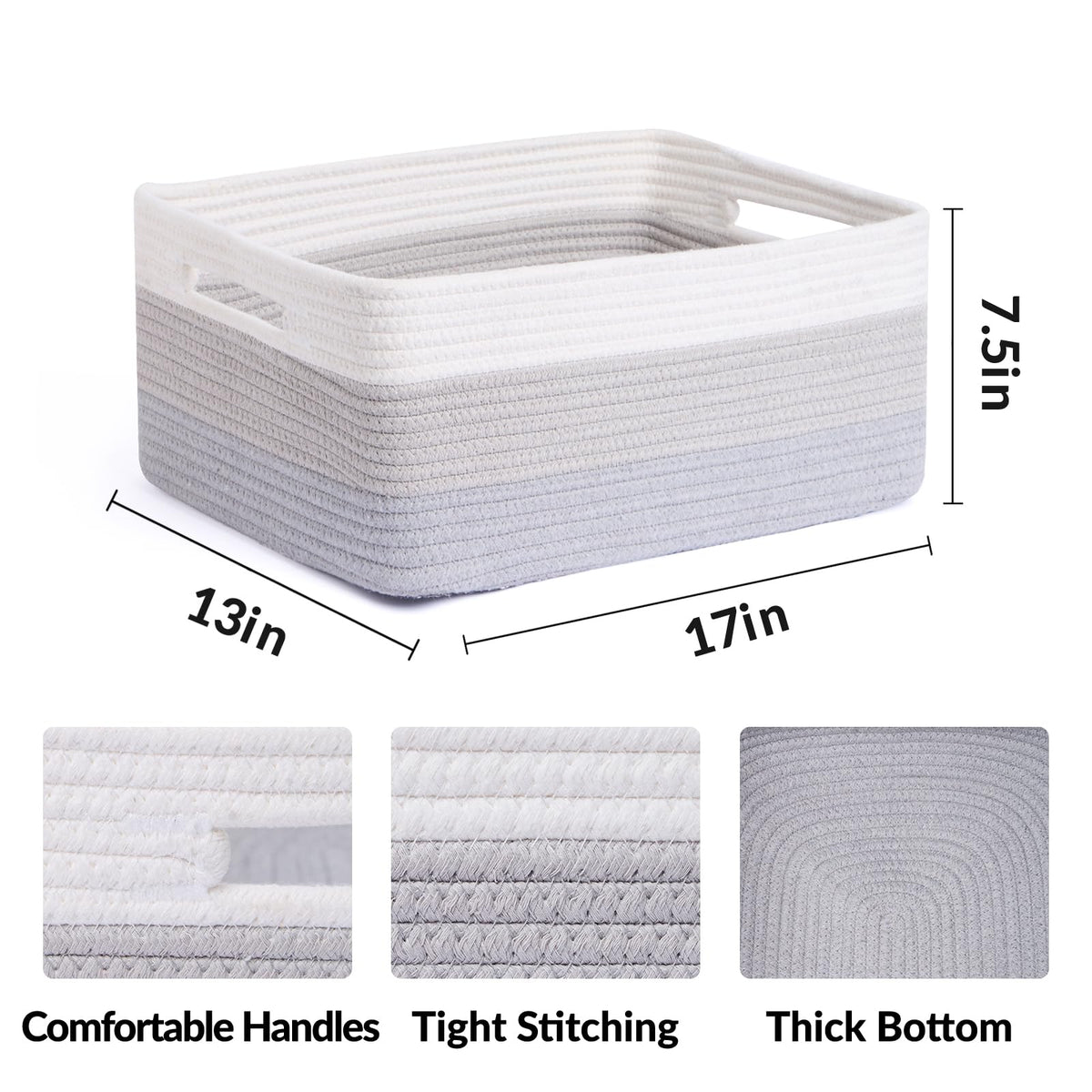Large Storage Baskets for Shelves (2 Count)