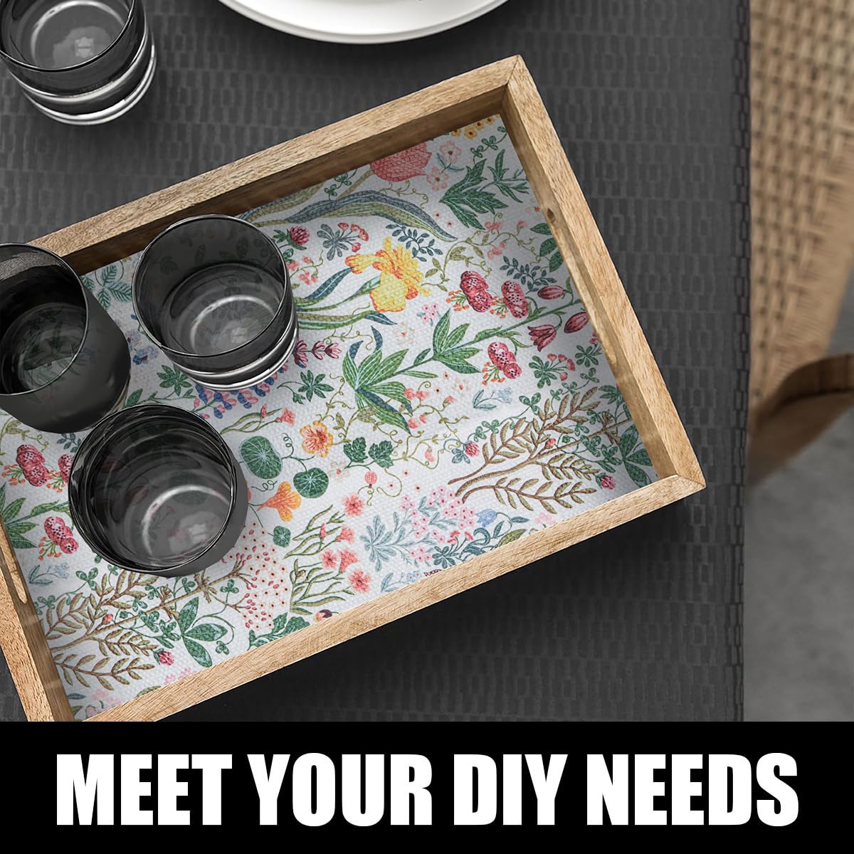 Floral Shelf Drawer Liners
