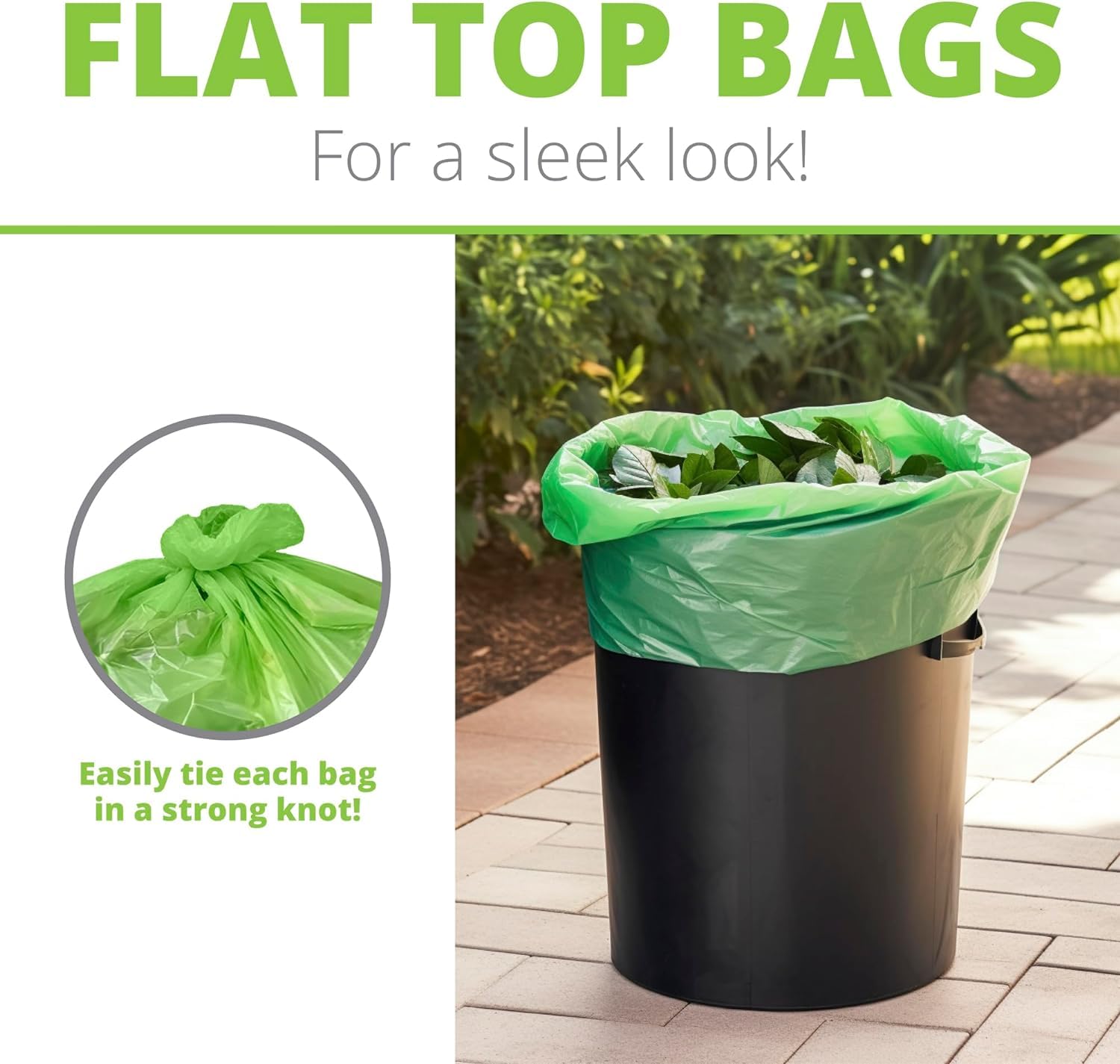 50 55 Gallon Compostable Trash Bags Flat (12 Count)