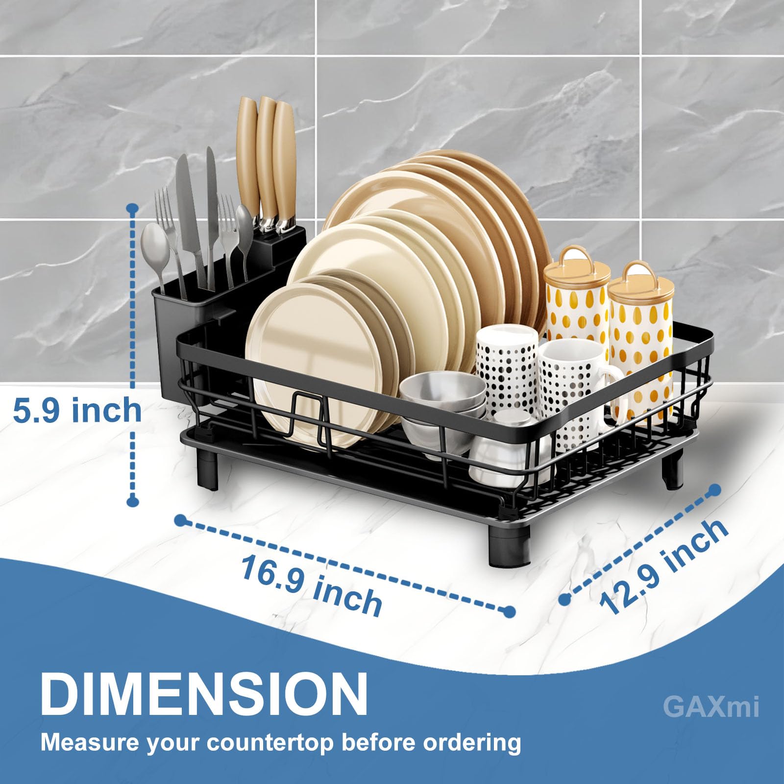 Dish Drying Rack with Drainboard for Kitchen Countertop 1