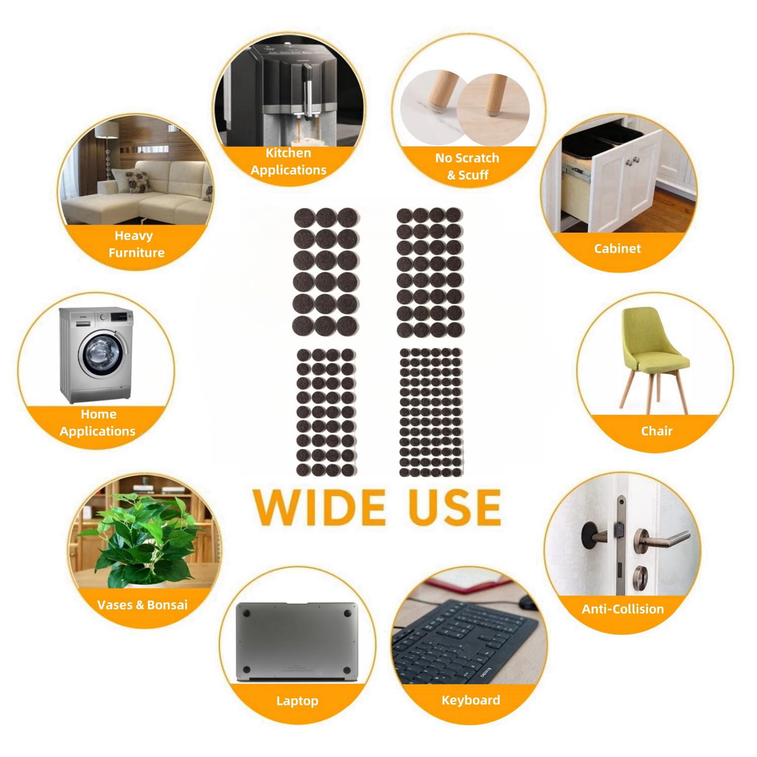 Felt Furniture Pads for Hardwood Floors 164 Piece (129 Count)