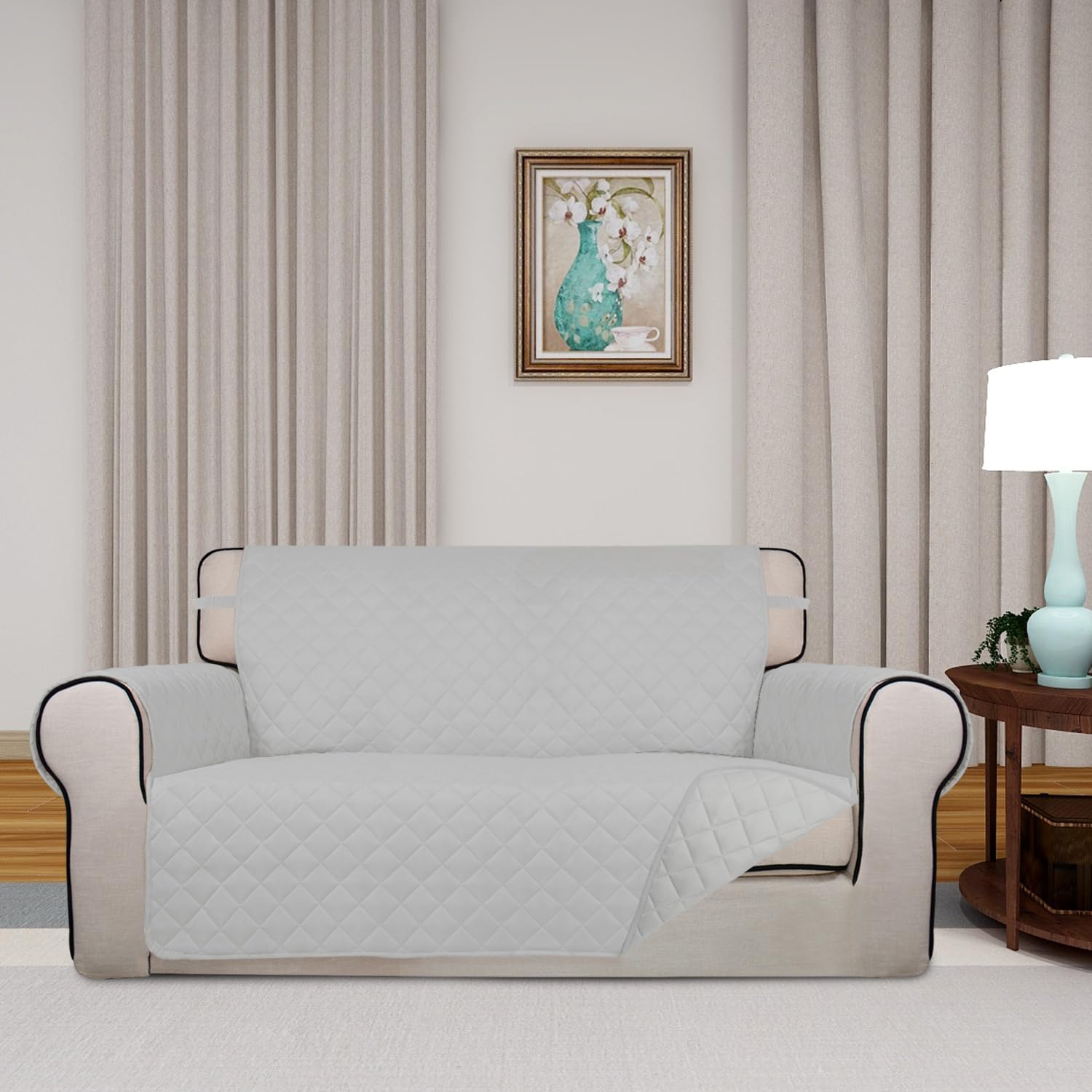 Reversible Quilted Couch Covers for Dogs Loveseat Sofa Cover 54"