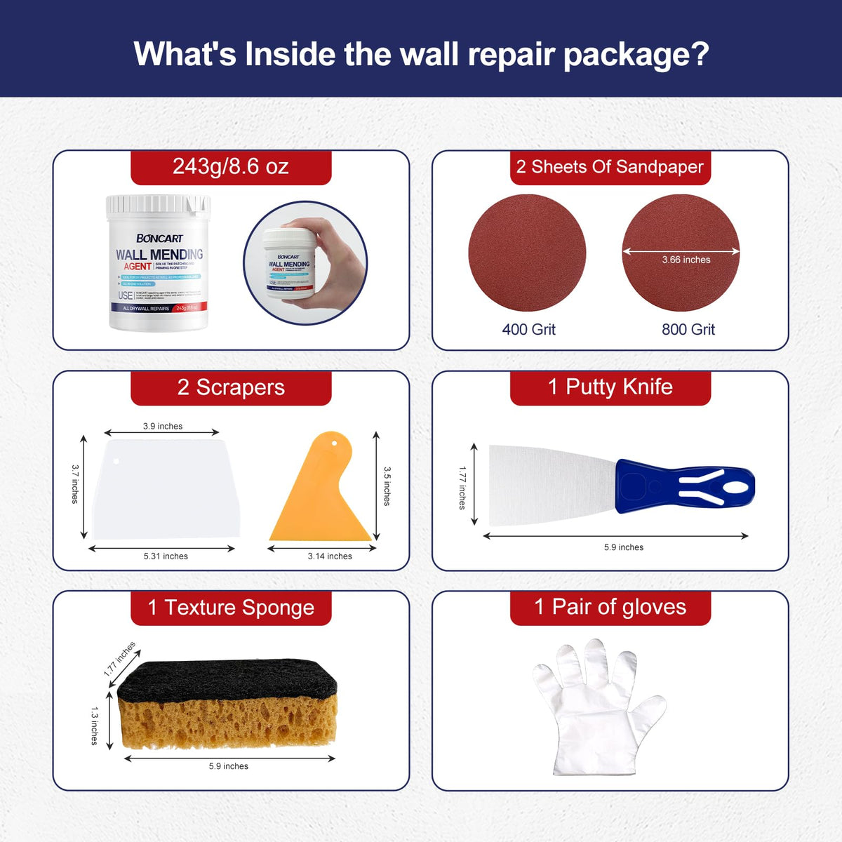 8.6Oz Drywall Patch Repair Kit