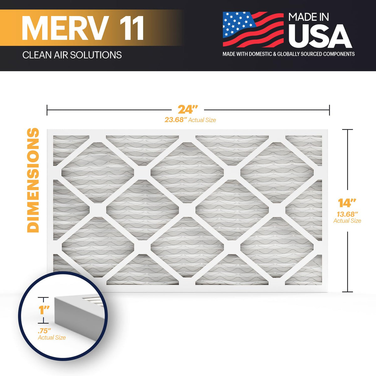 TruFilter 14x24x1 Air Filter MERV 11 (6 Count)