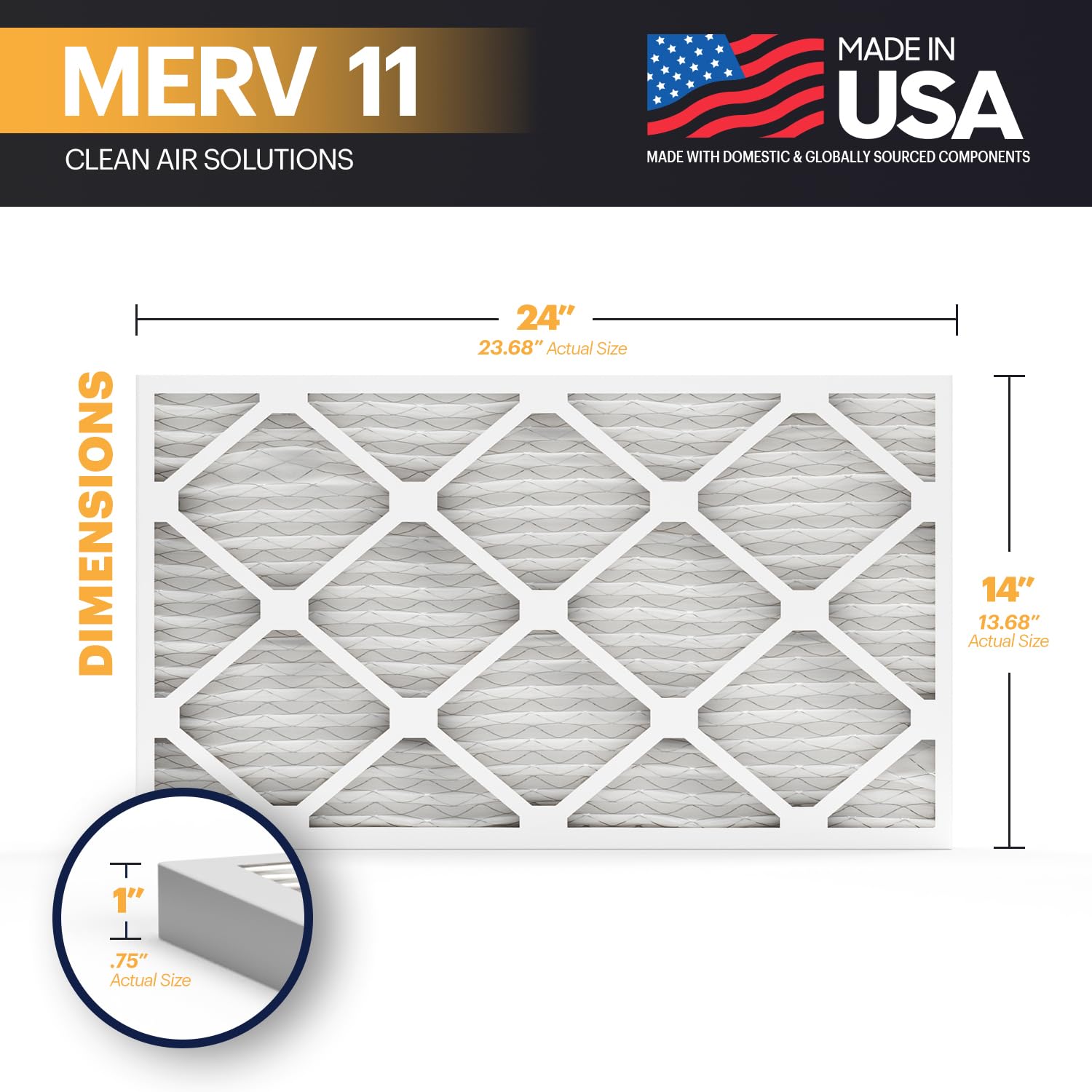 TruFilter 14x24x1 Air Filter MERV 11 (12 Count)