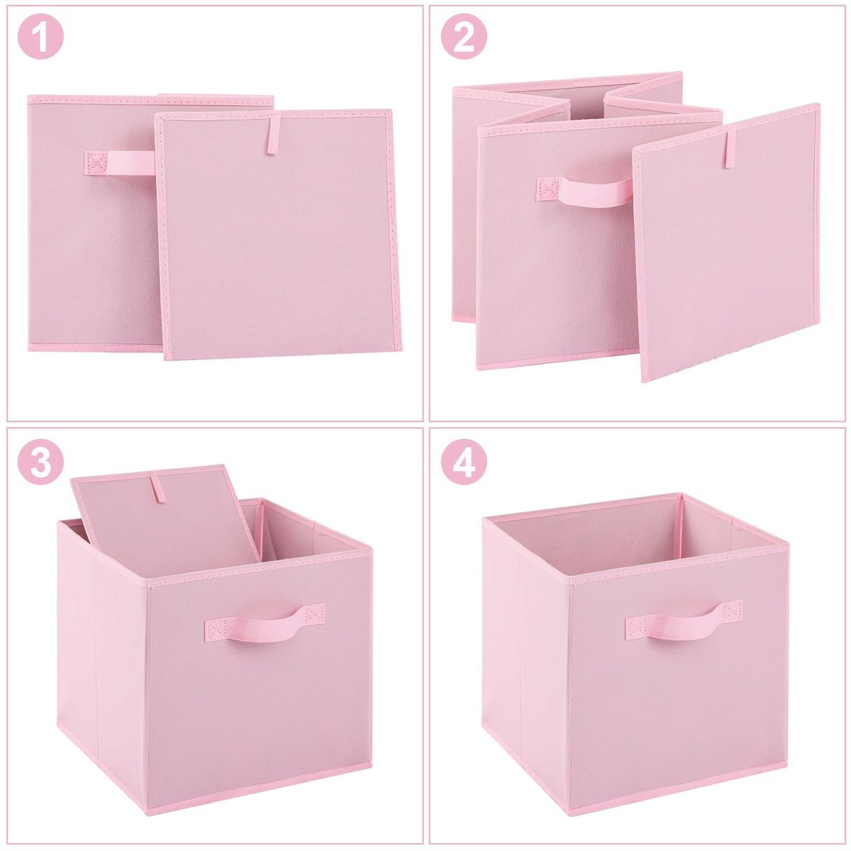 13x13x13 Inch Fabric Storage Bins 6 Pack Fun Colored Durable Storage Cubes with Handles Foldable Cube Baskets for Home (6 Count)