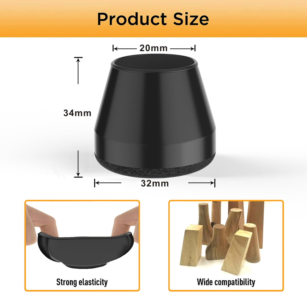 Chair Leg Floor Protectors (16 Count)