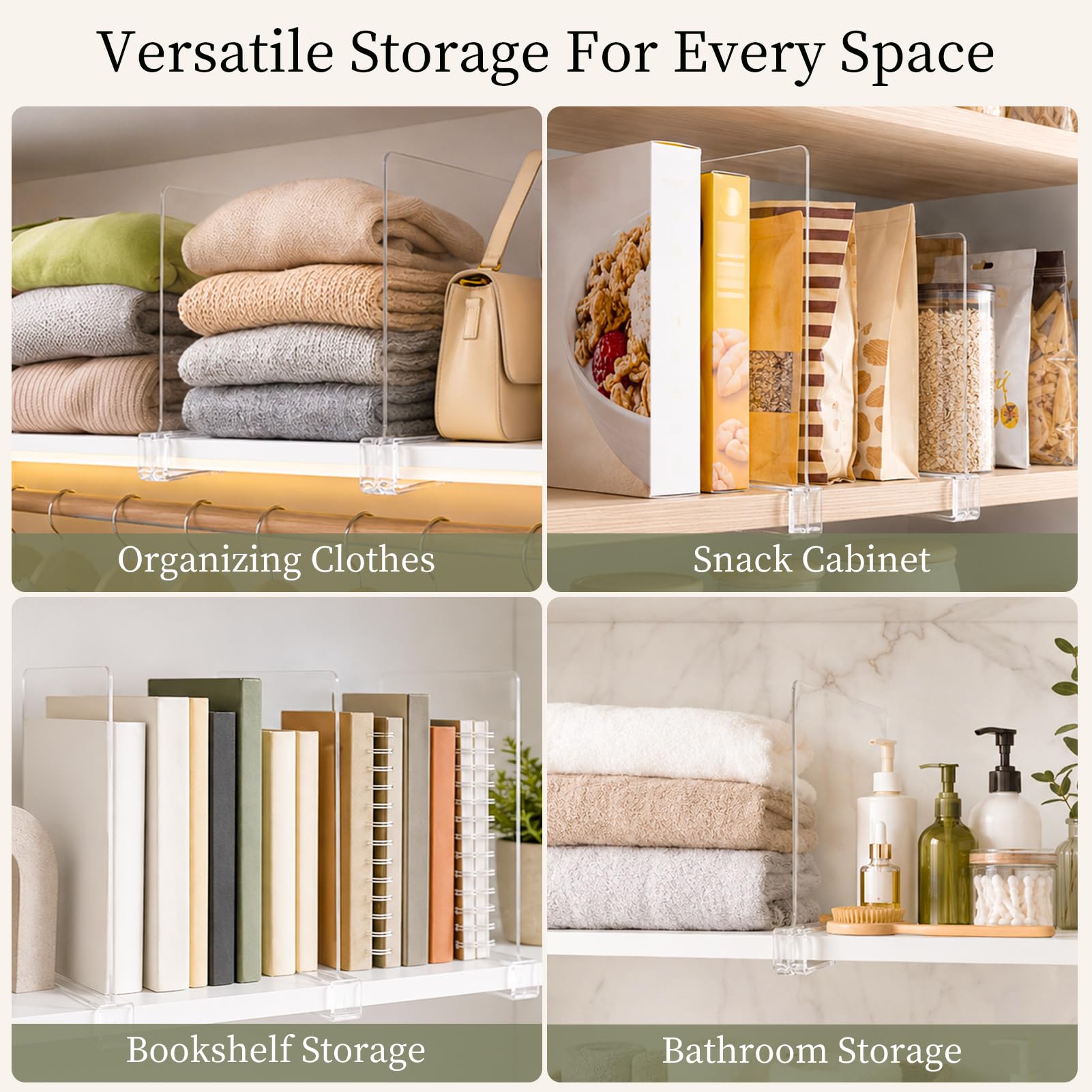 Shelf Dividers Purse Organizer for Closet (10 Count)