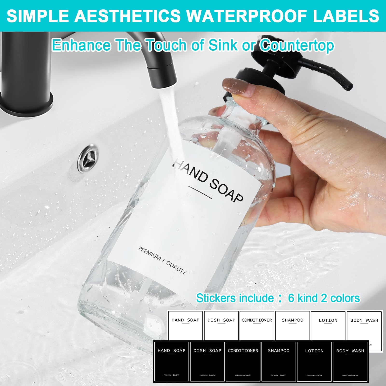 Clear Soap Dispenser 2 Pack (16.9 Fl Oz)