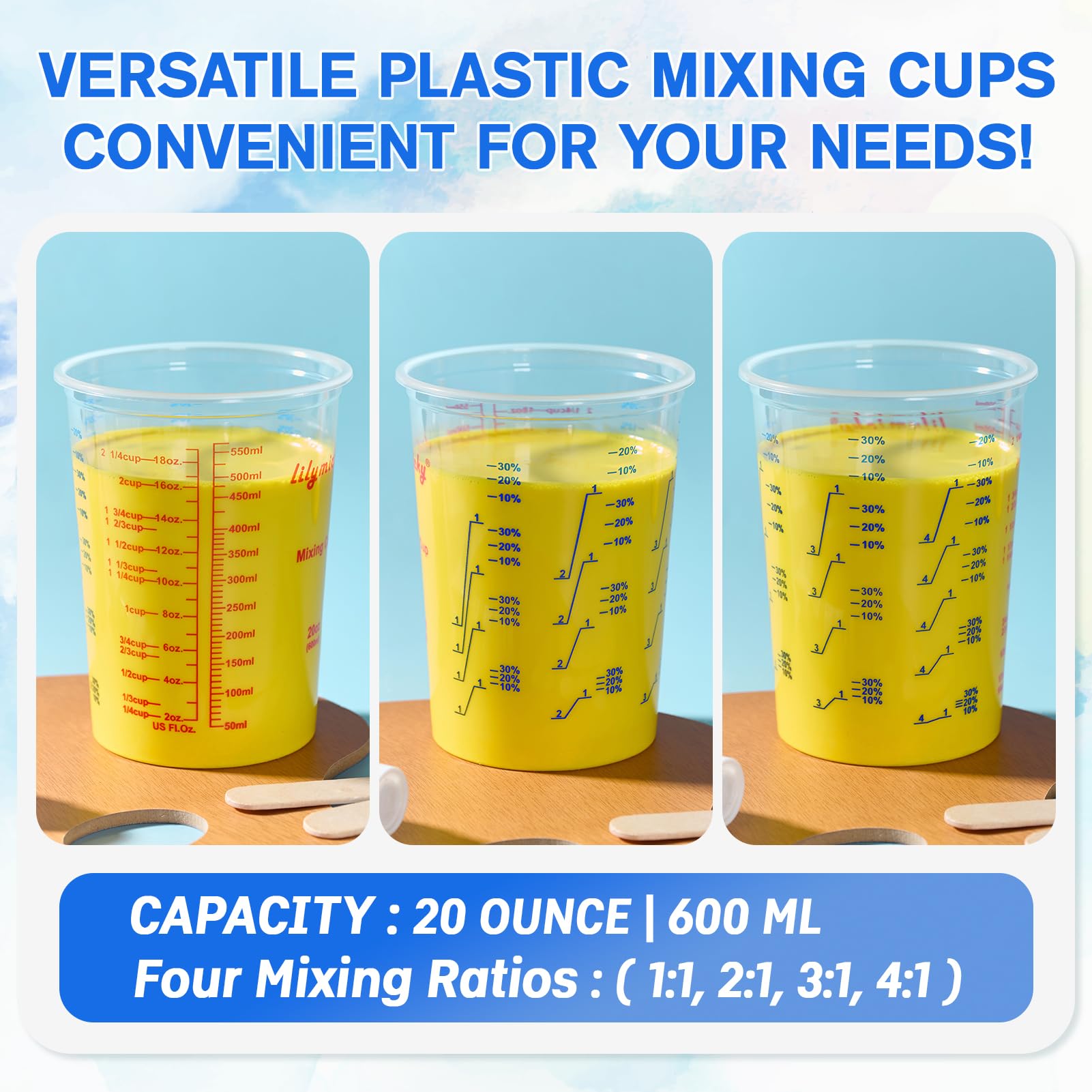 100 Pack Plastic Mixing Cups (100 Count)