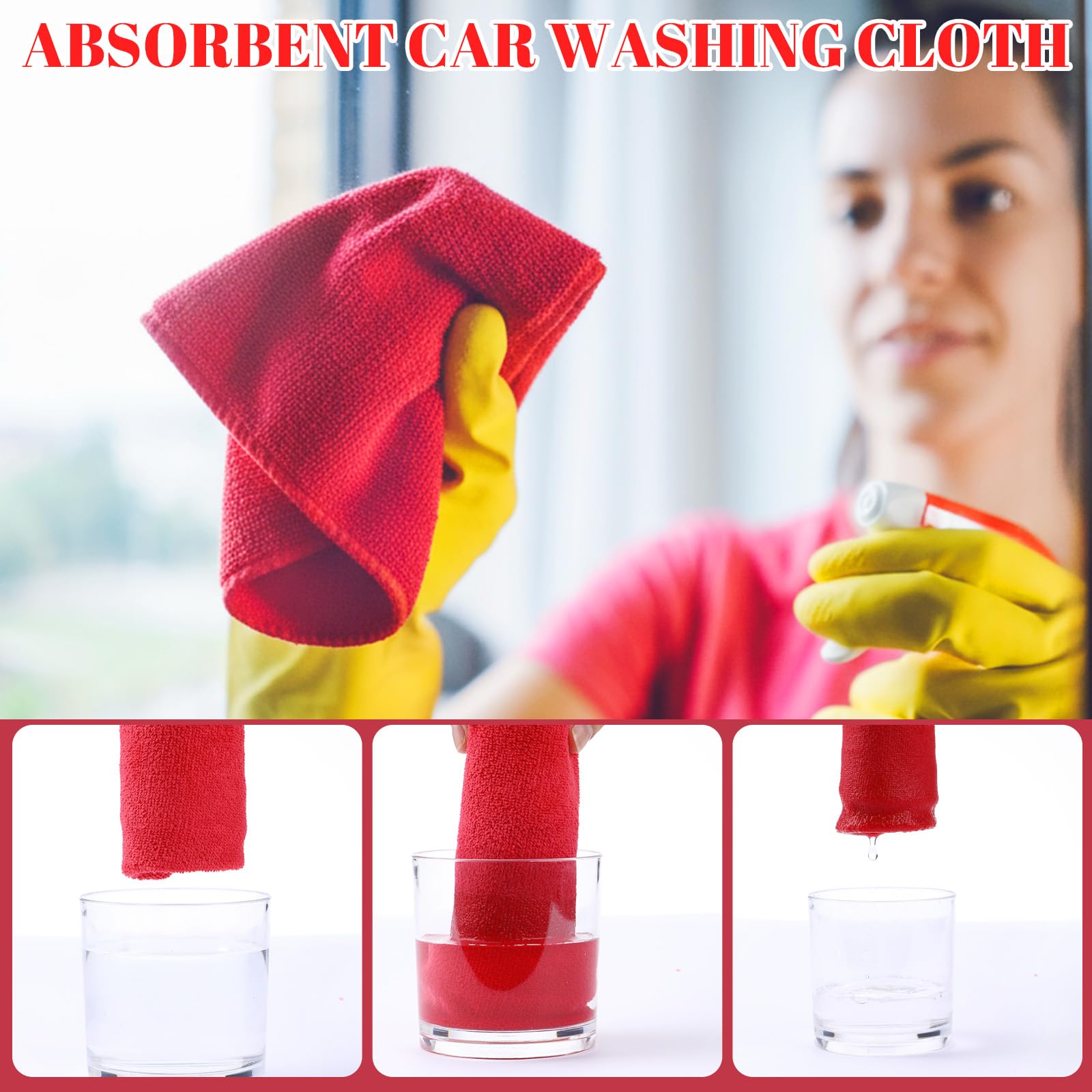 140 Pcs Microfiber Cleaning Cloths for Cars Ultra Absorbent Car Towels Drying Reusable Cleaning Supplies House Kitchen Window Microfiber Towel (140 Count)