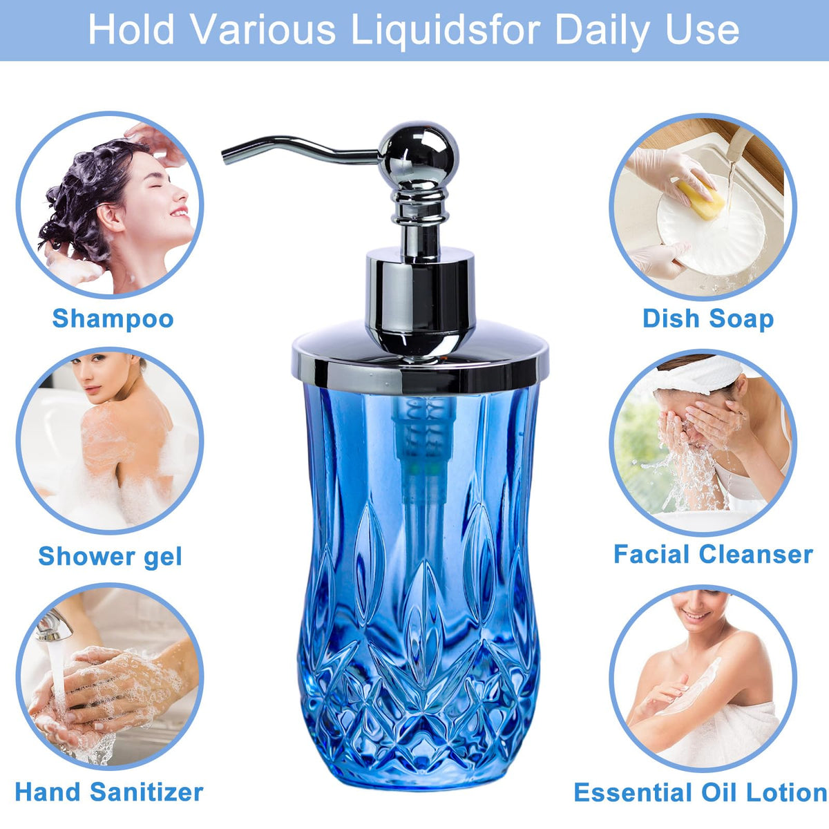 9Oz Blue Soap Dispenser