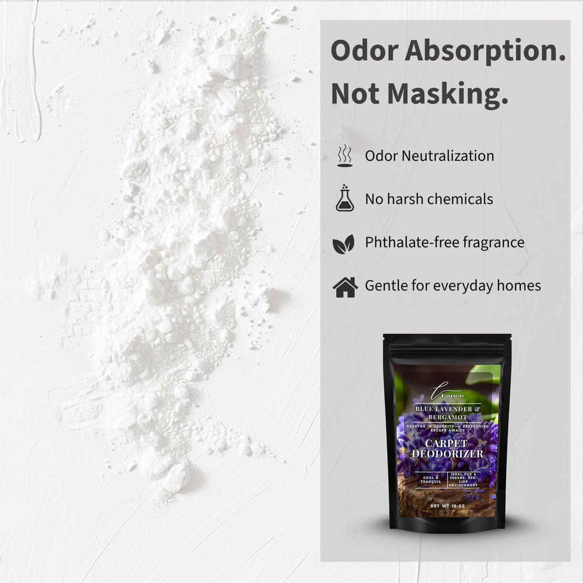 Blue Lavender & Bergamot Carpet Deodorizer Powder (16 Ounce)