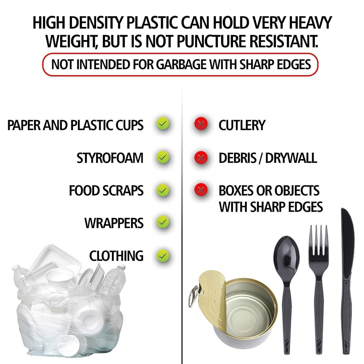 High Density Trash Bags (600 Count)