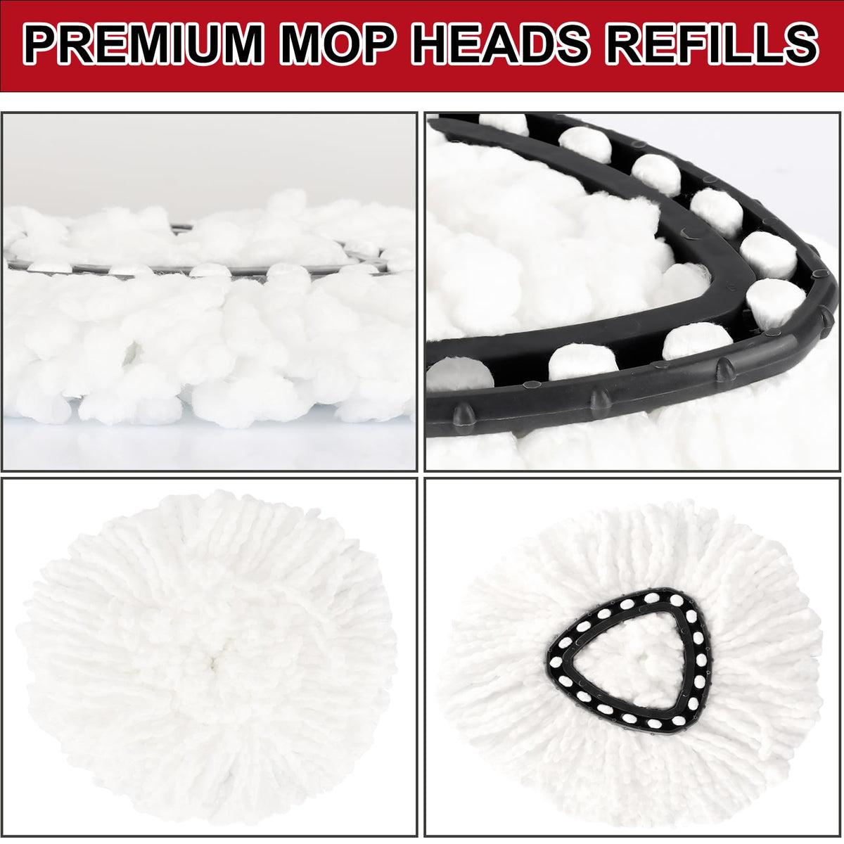 8 Pack Spin Mop Replacement Heads - ModHome Supplies