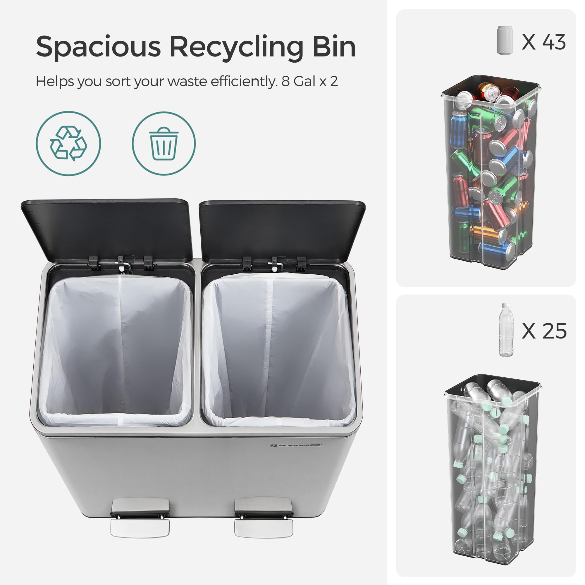 Trash Can 2 x 8 Gallon