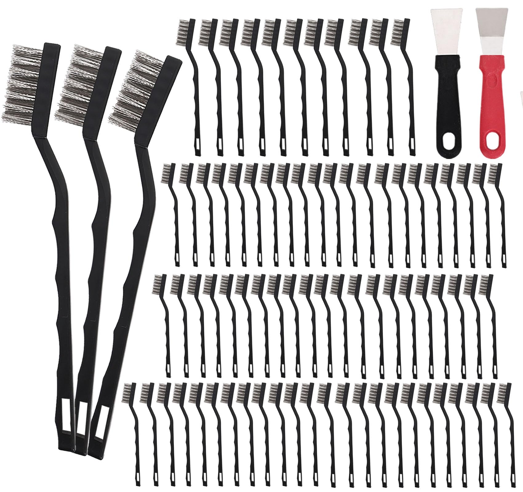 80 Pcs Mini Wire Brush Stainless Steel Brush Set