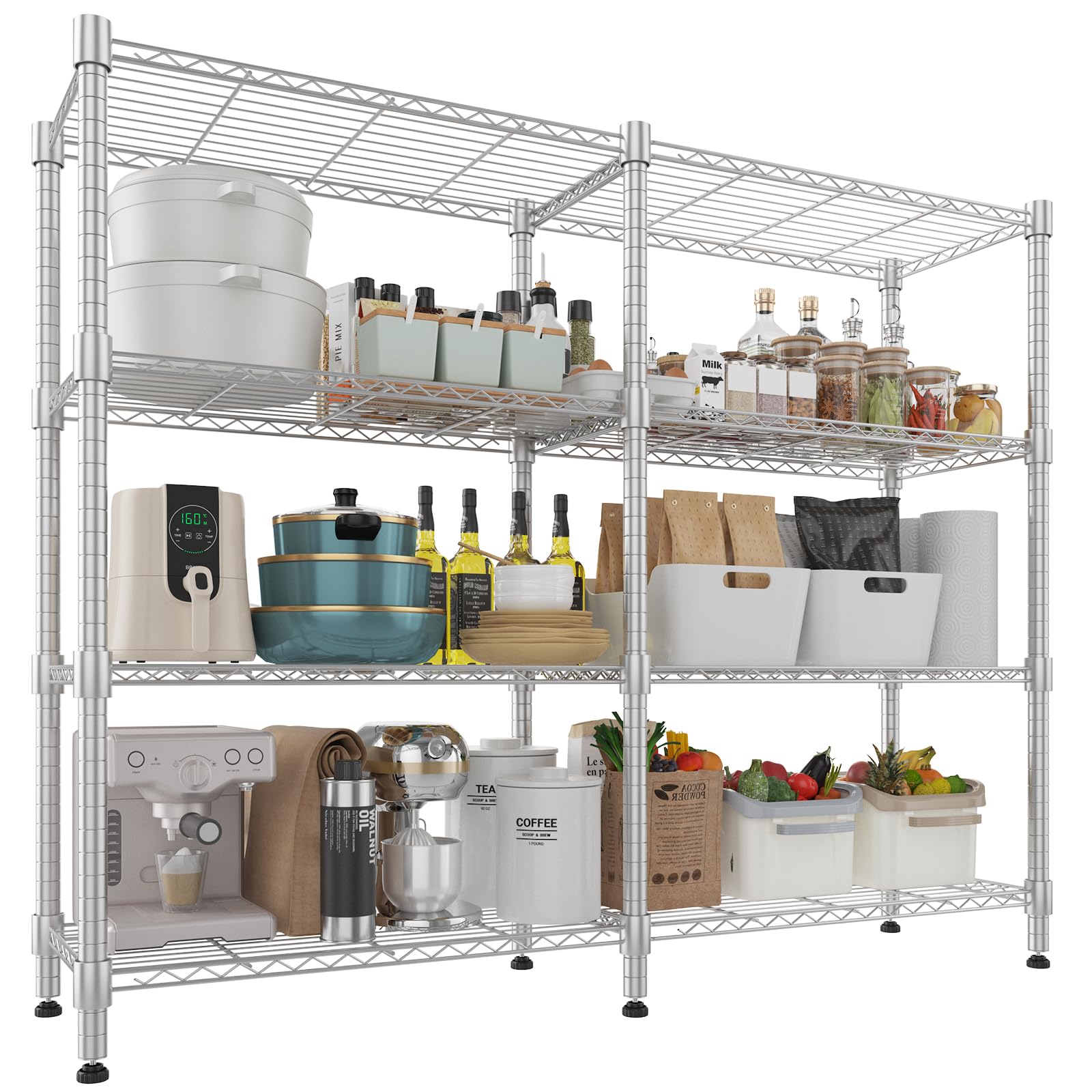60" W Metal Storage Rack Loads 1200LBS
