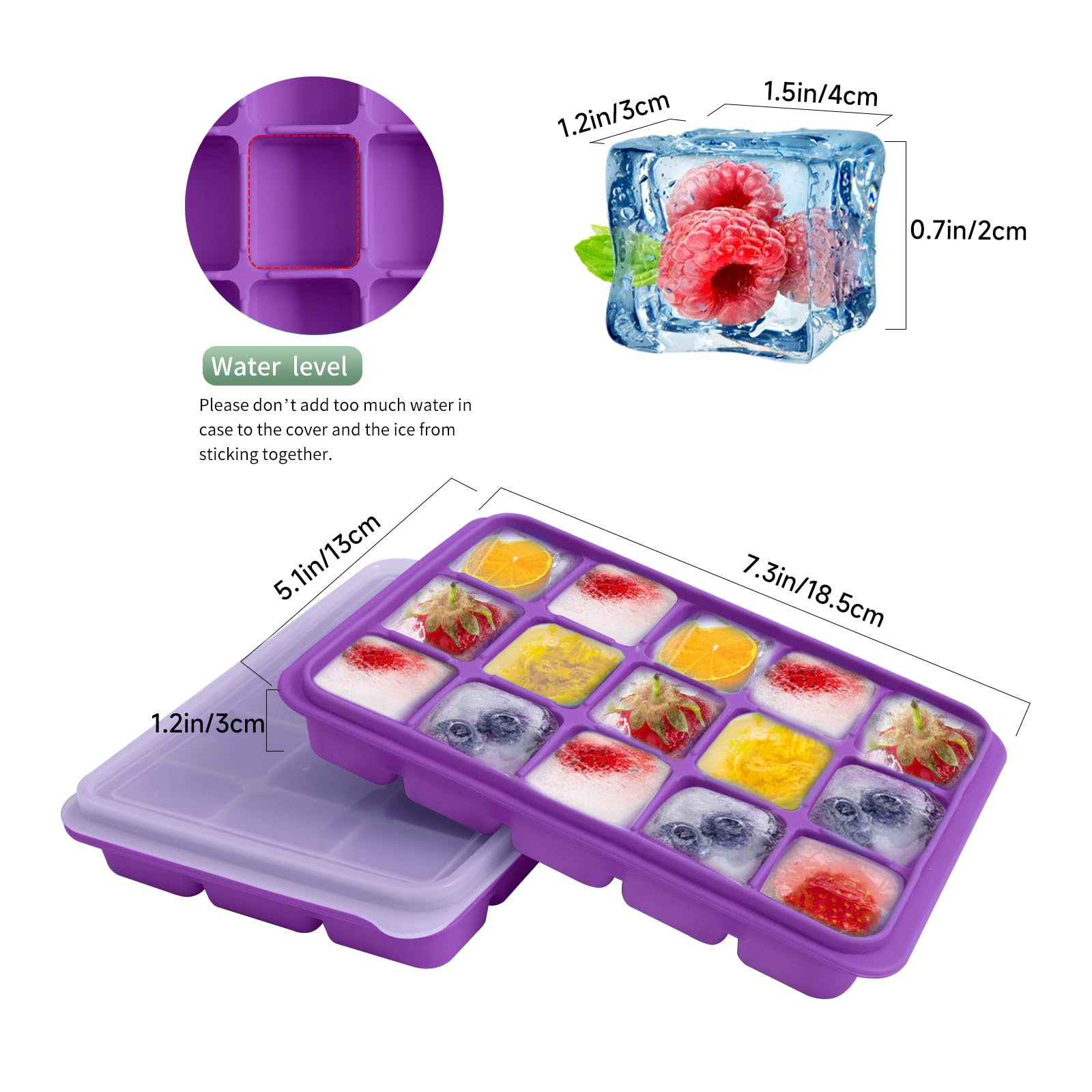 Ice Cube Trays Set of 2 (9.76 Ounce)