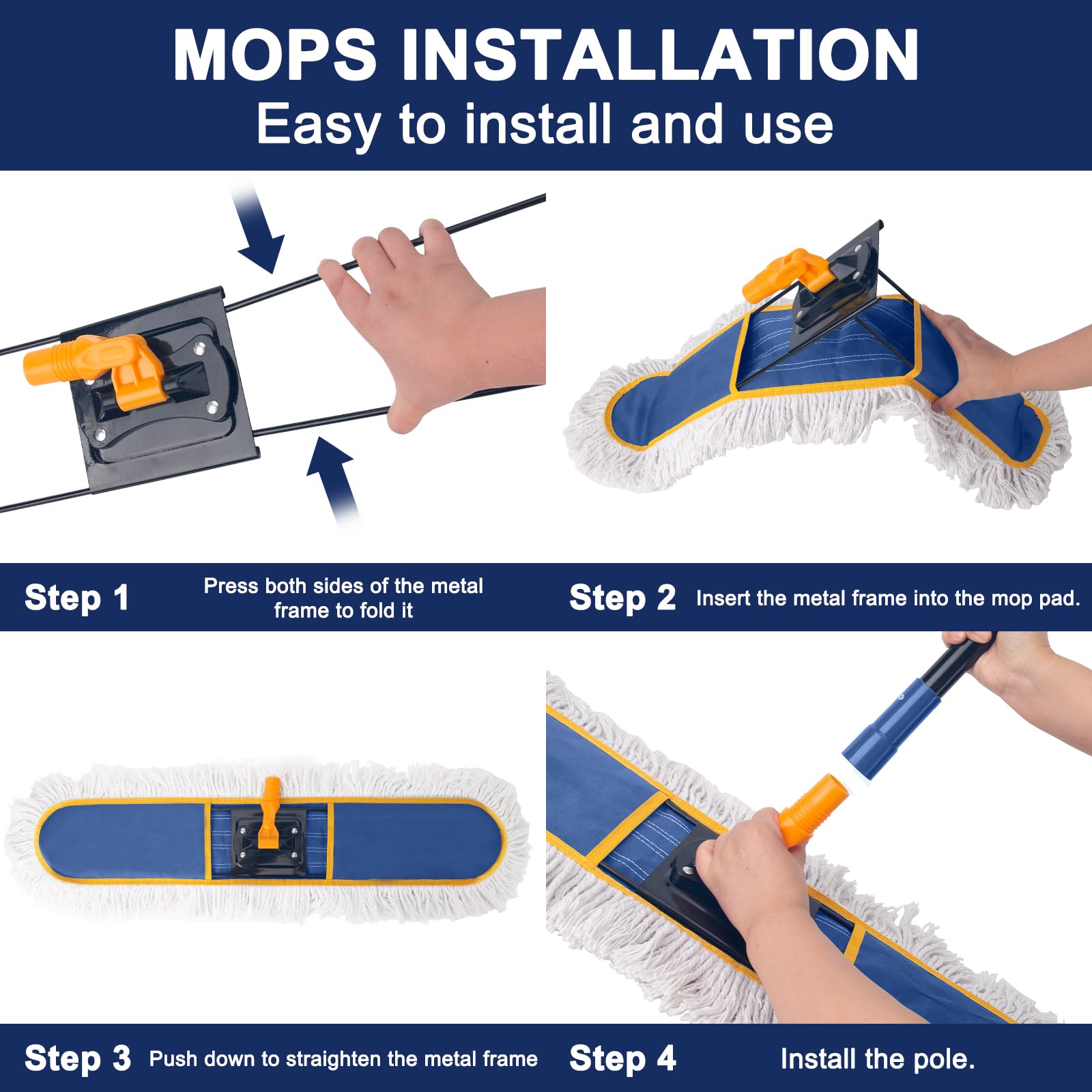 24" Commercial Dust Mop for Floor Cleaning (2 Count)