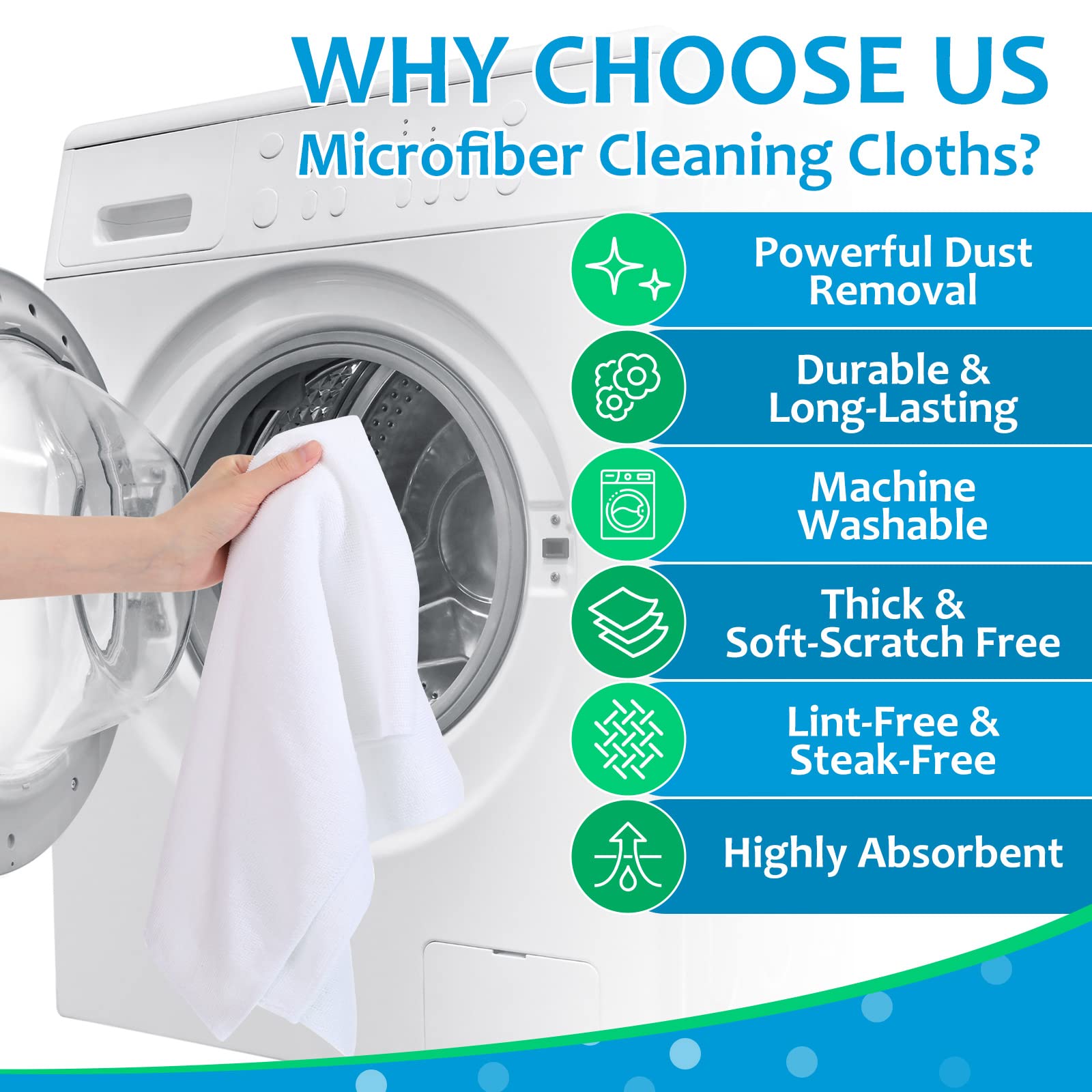 6 Pcs Extra Large Microfiber Cleaning Cloth 30" x 20" Washable Reusable Microfiber Towel Streak Free Lint Free Cloth for Cleaning Home Glass Office Window Bathrooms (6 Count)