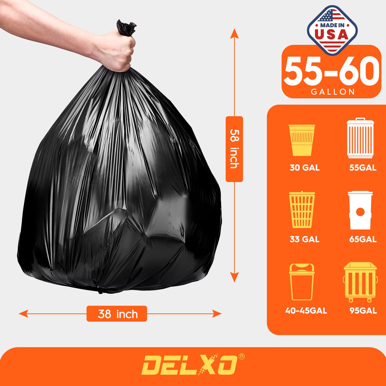 55 60 Gallon Trash Bags (100 Count)