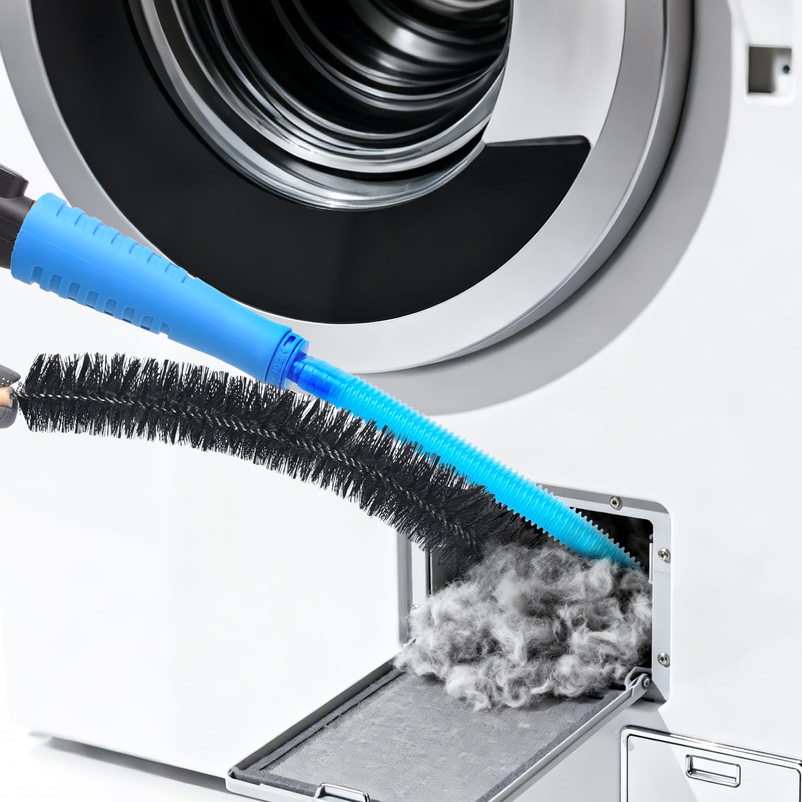 Universal Dryer Vent Cleaner Kit Compatible with Most Vacuum Cleaner Include Vacuum Hose Attachment Accessories Brush Lint Act Brush