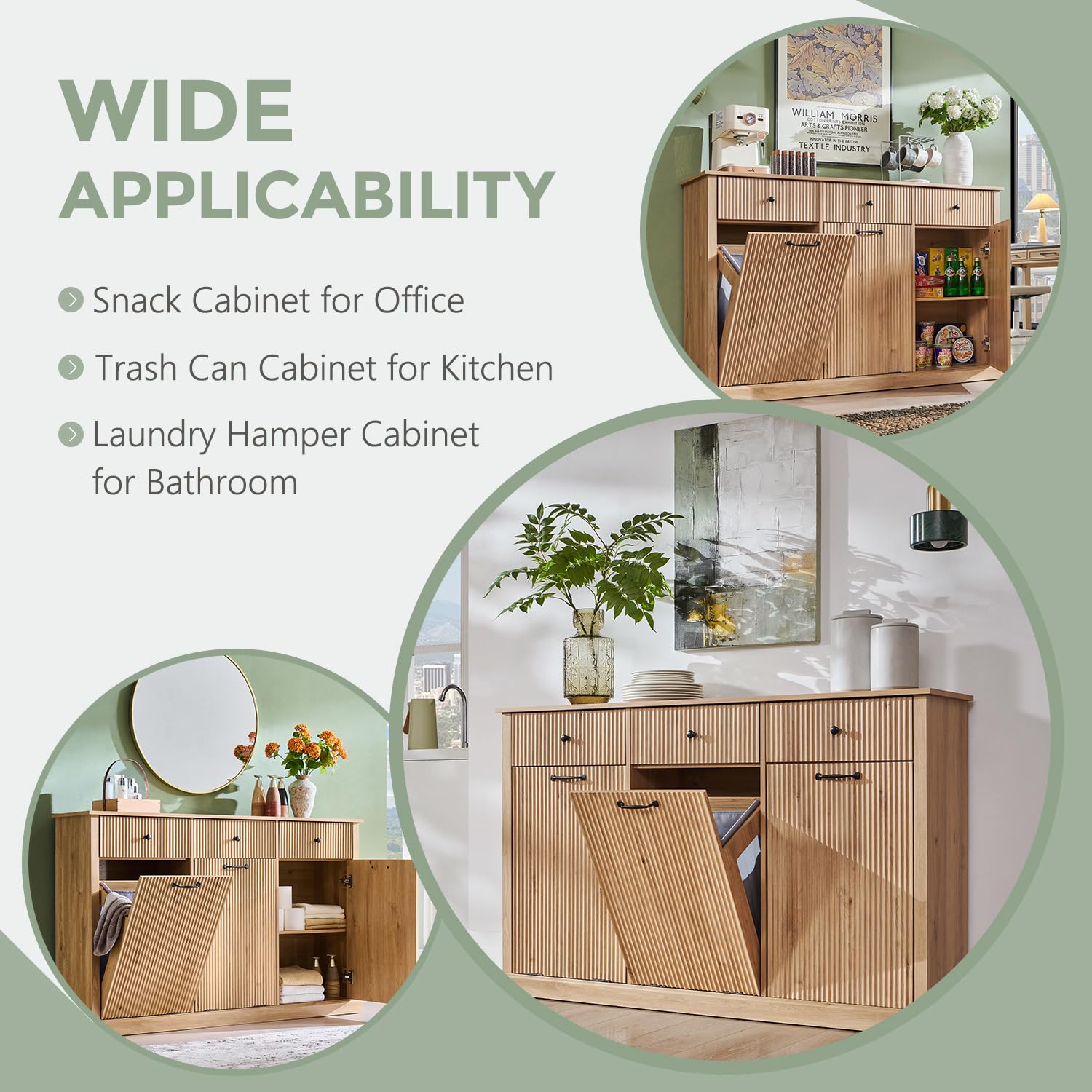 Triple Tilt Out Trash Can Cabinet