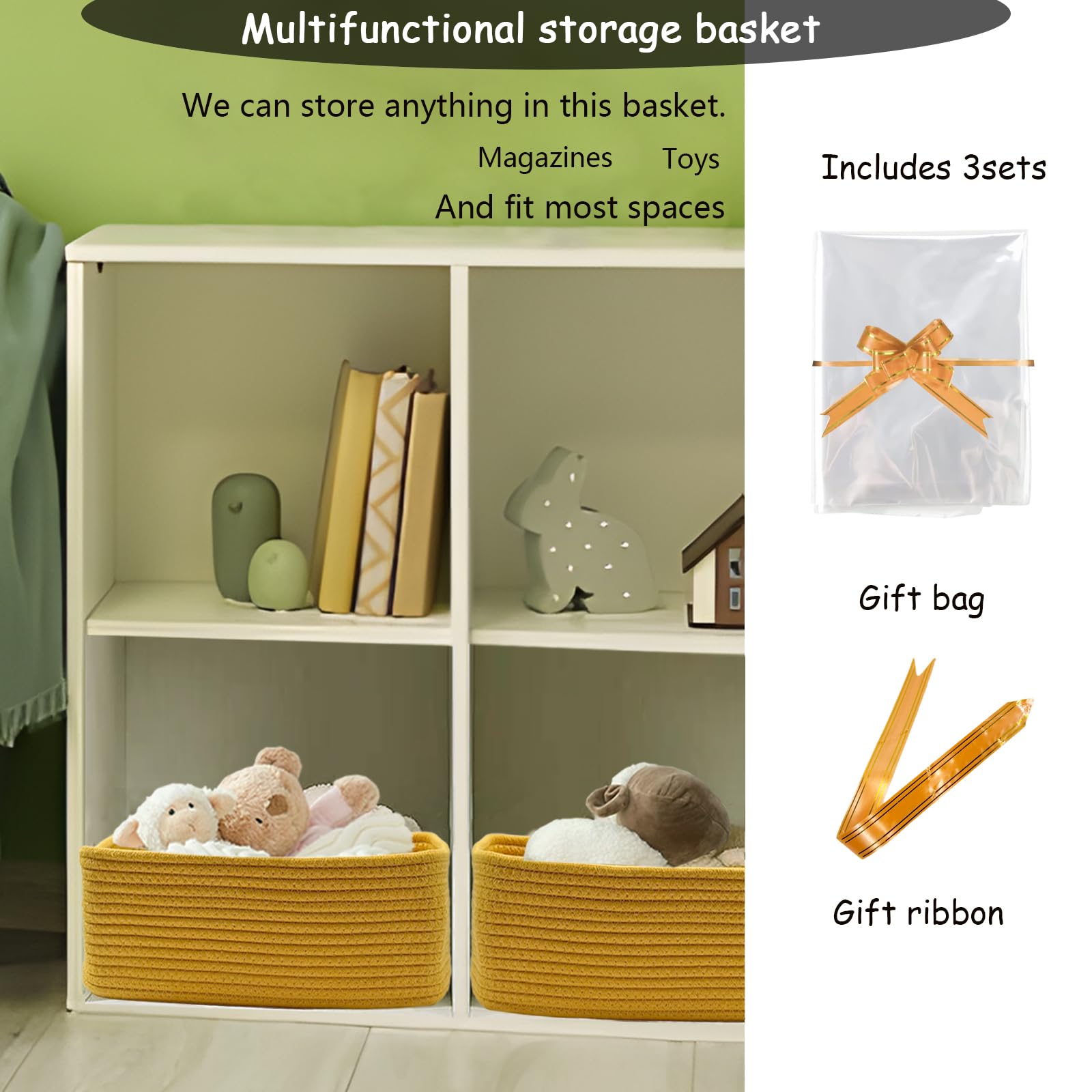 COMFY HOMI 11.5"x7.5"x4.7" Storage Baskets for Organizing (3 Count)