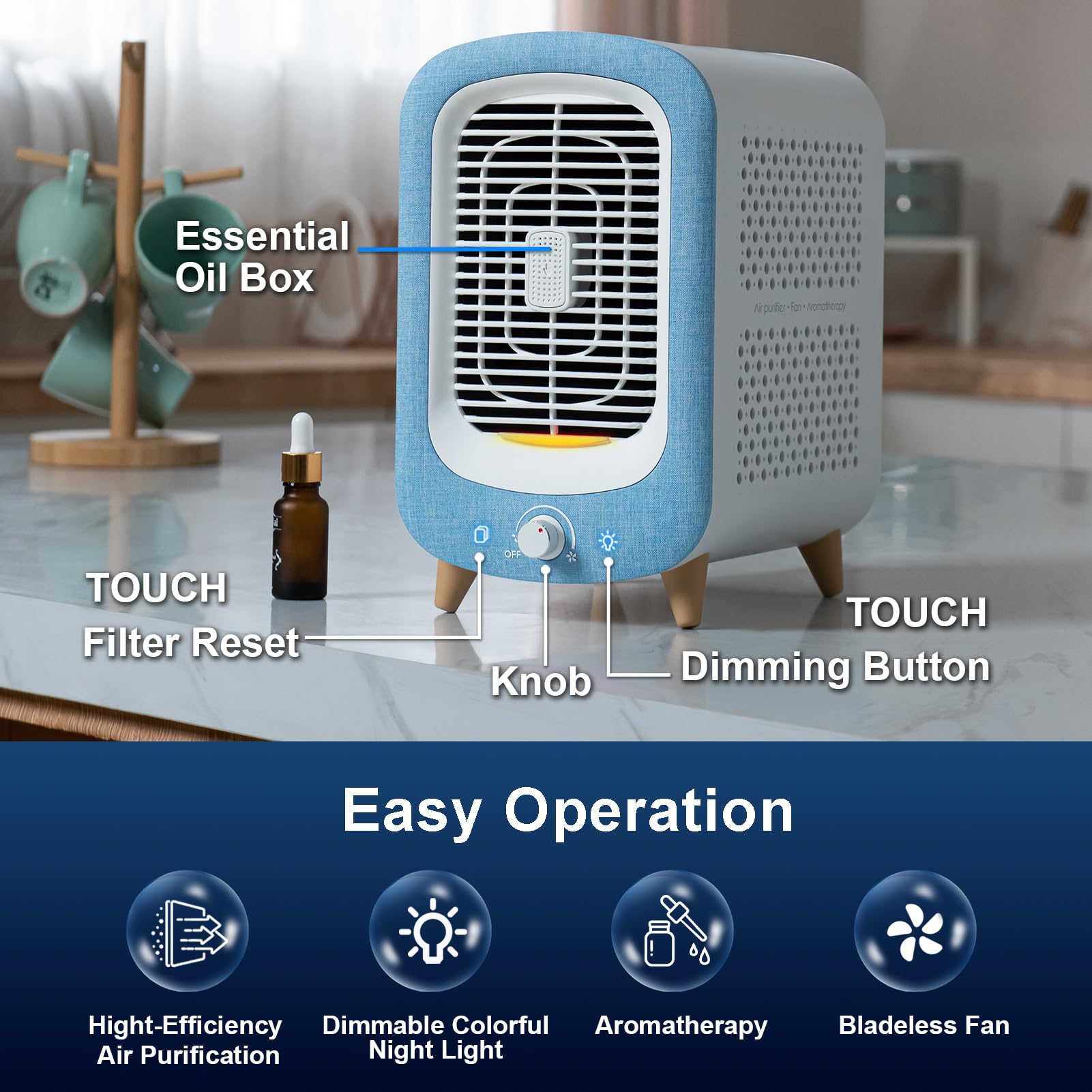 Air Purifiers for Home Bedroom Dorm Room Small Office Desktop