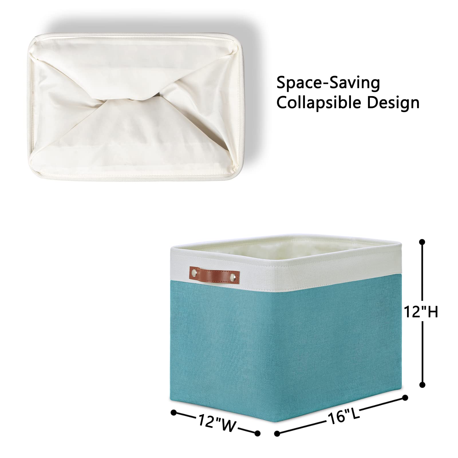 Large Closet Storage Baskets Canvas Storage Baskets for Organizing 2 Pack Collapsible Home Organizer With Handles (2 Count)
