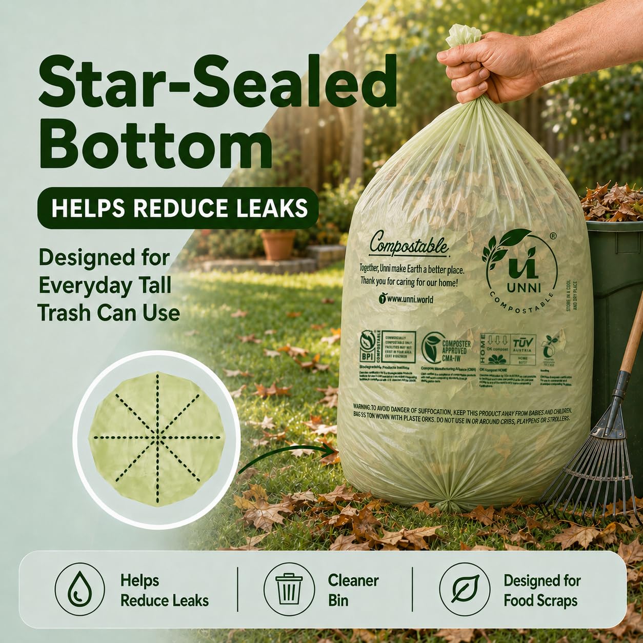 30 33 Gallon Compostable Bags (40 Count)