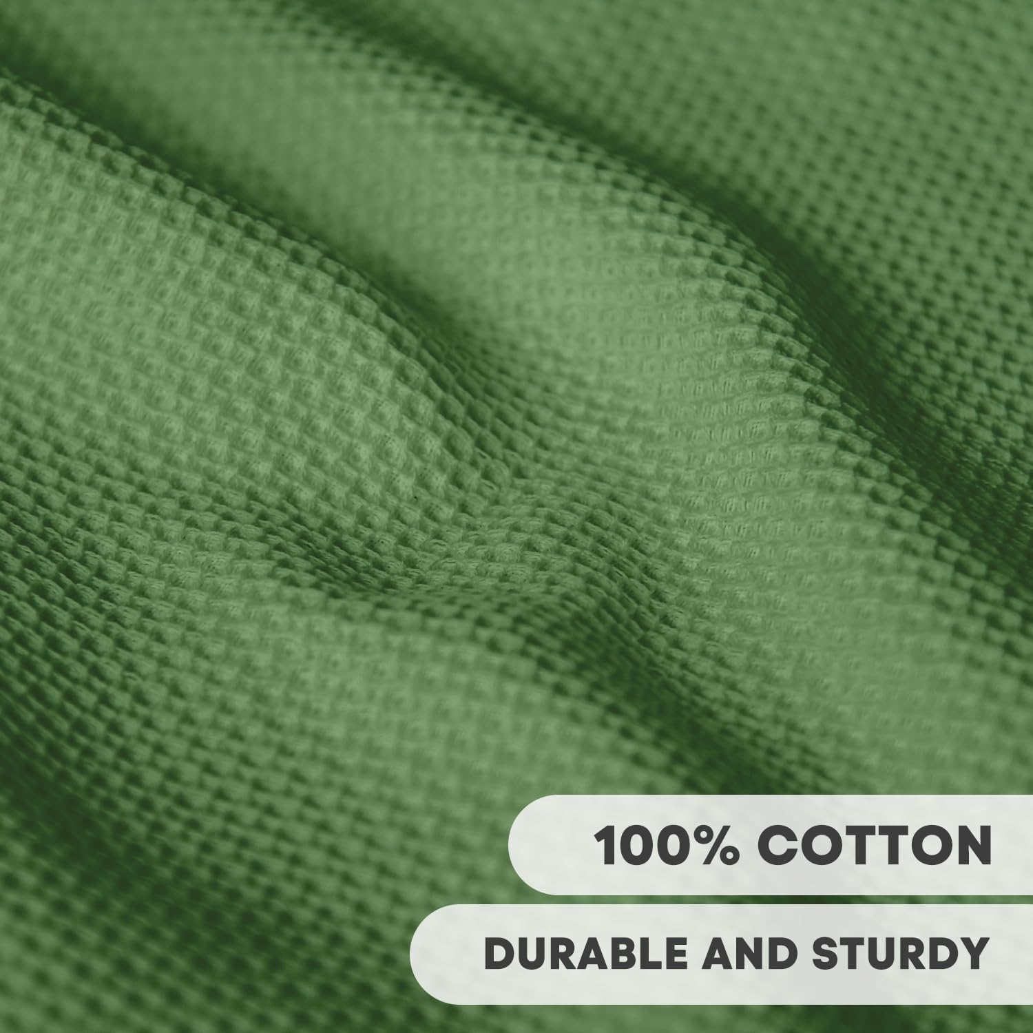 100% Cotton Olive Green Waffle Weave Kitchen Dish Cloths (6 Count)
