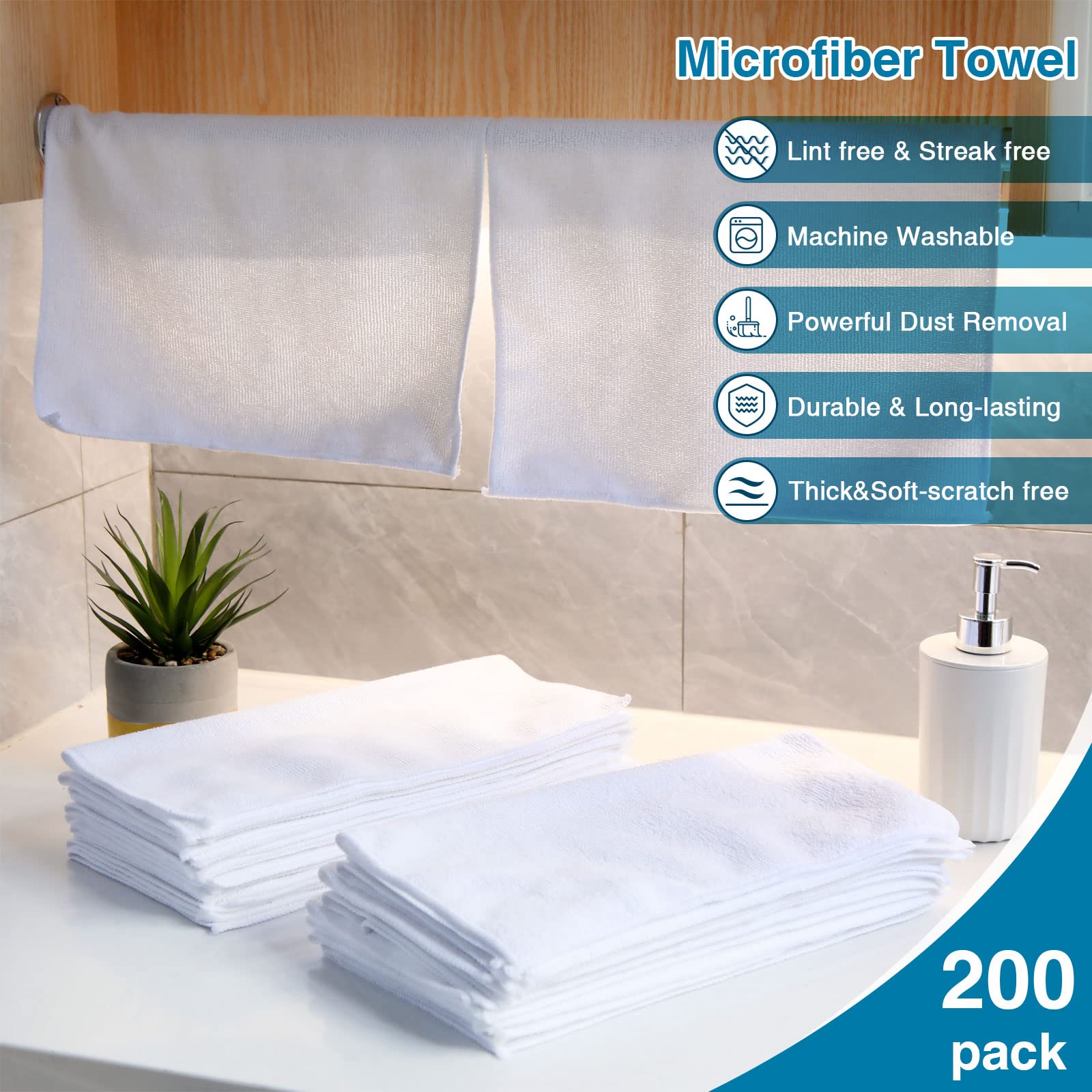200 Microfiber Cleaning Cloths