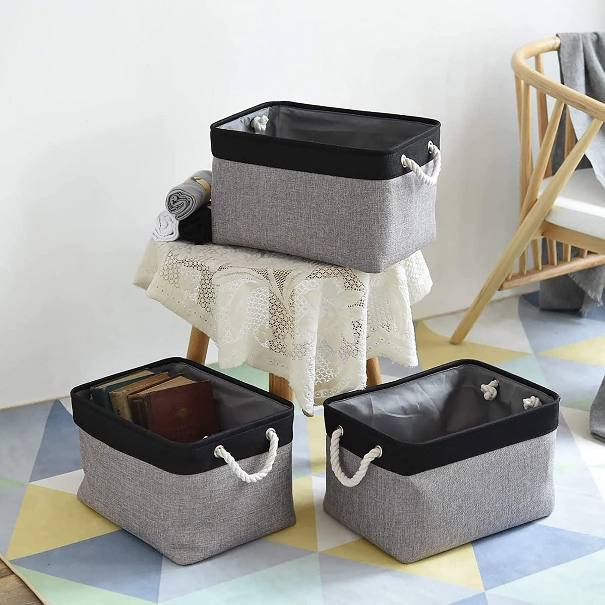 Collapsible Storage Bin for Shelves (3 Count)