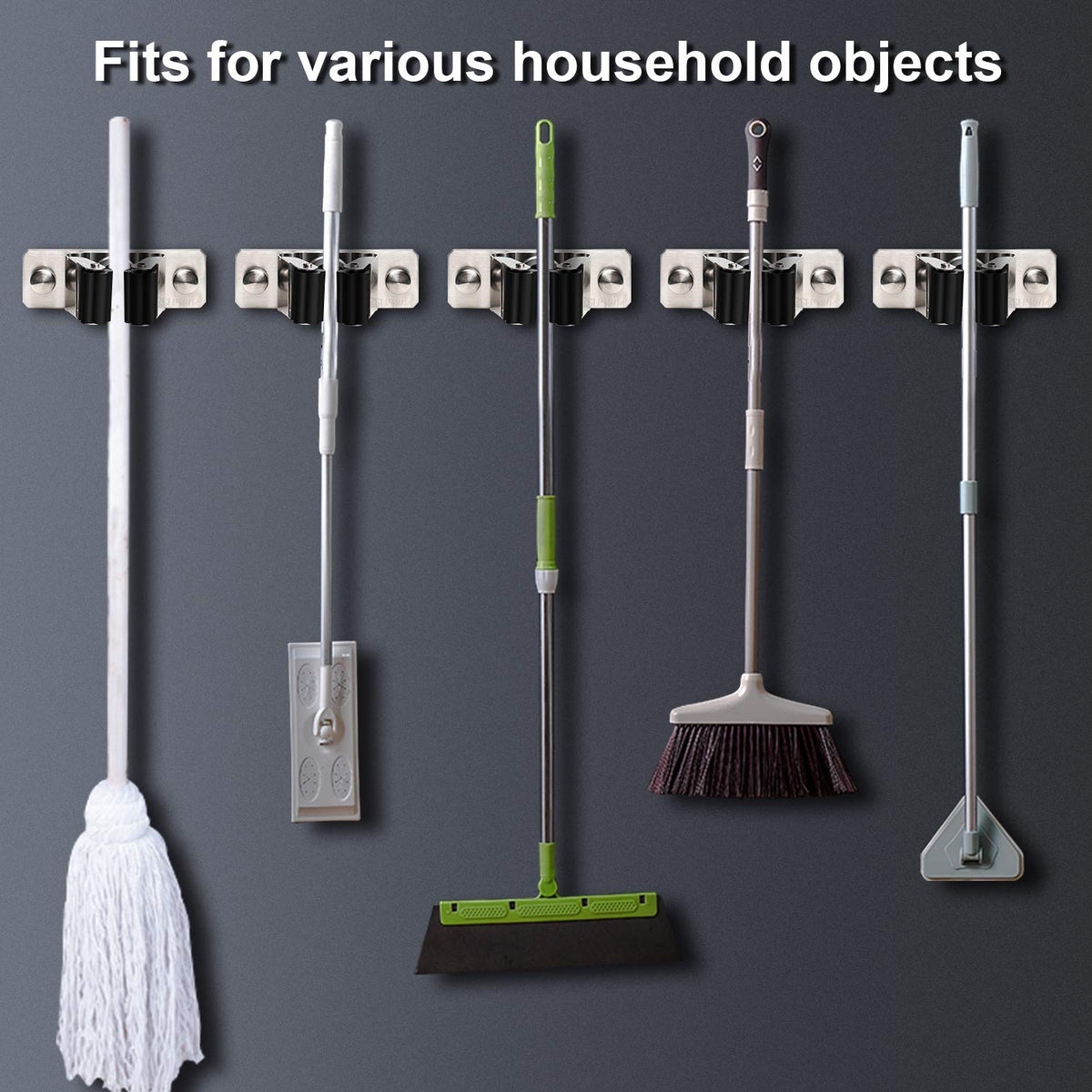 Mop and Broom Holder Wall Mount (5.9 Ounce)