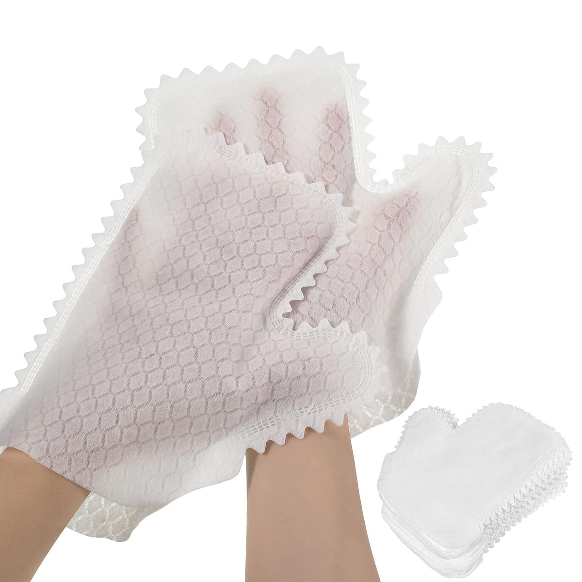 60 Pieces White Microfiber Dusting Gloves Artisan Dusting Mitt Microfiber Cloth Replaces Dust Wipes Feather Dusters for Locks in Dust Pet Hair Sensitive Cleaning Possible Dual (60 Count)