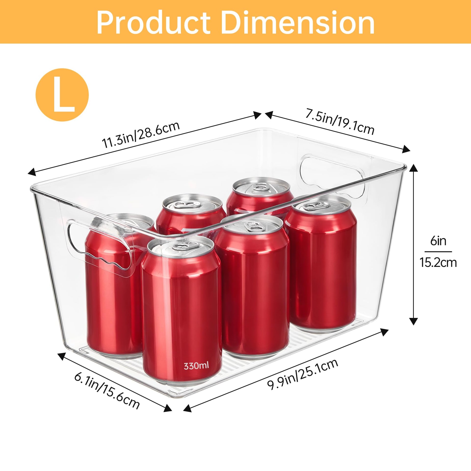 8 Pack Clear Storage Bins (8 Count)