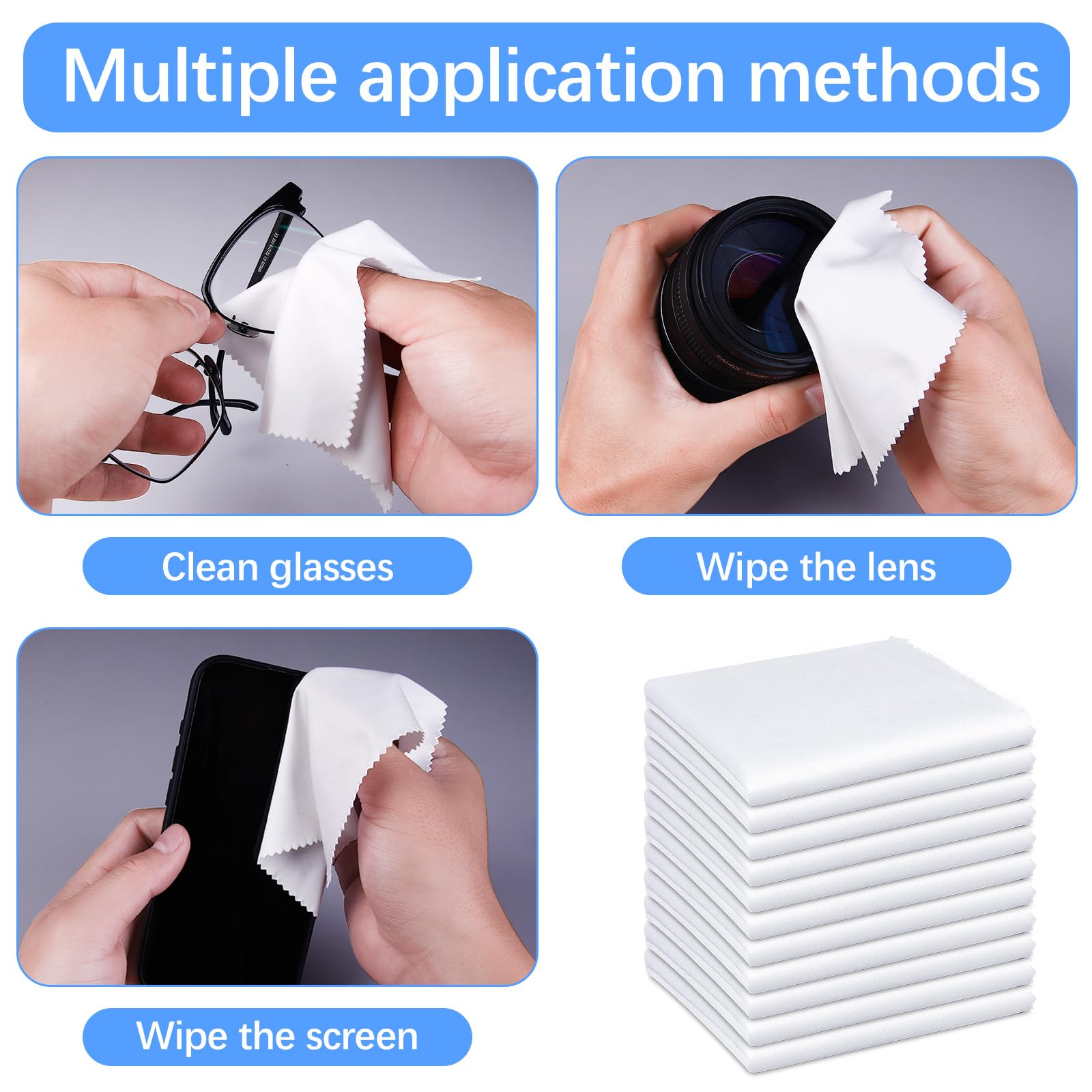 120 Pack Microfiber Cleaning Cloth for Glasses (120 Count)