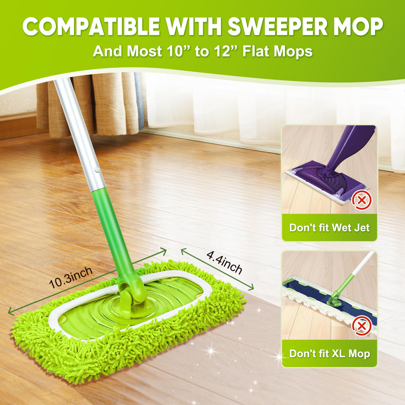 6 Pack Reusable Mop Pads Fit Swiffer Sweeper (6 Count)