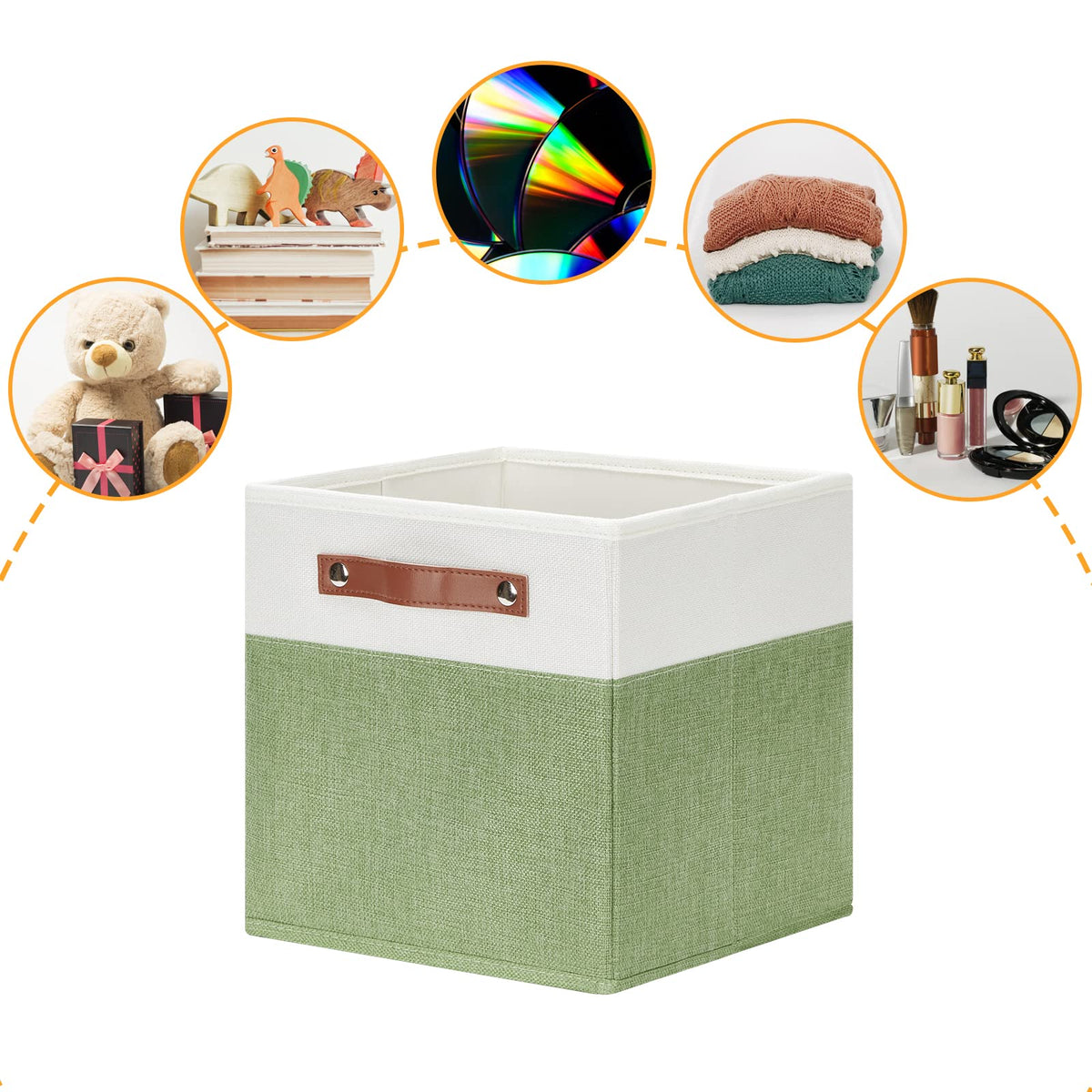 11x11 Cube Fabric Organizer Storage Bins for Shelf (4 Count)