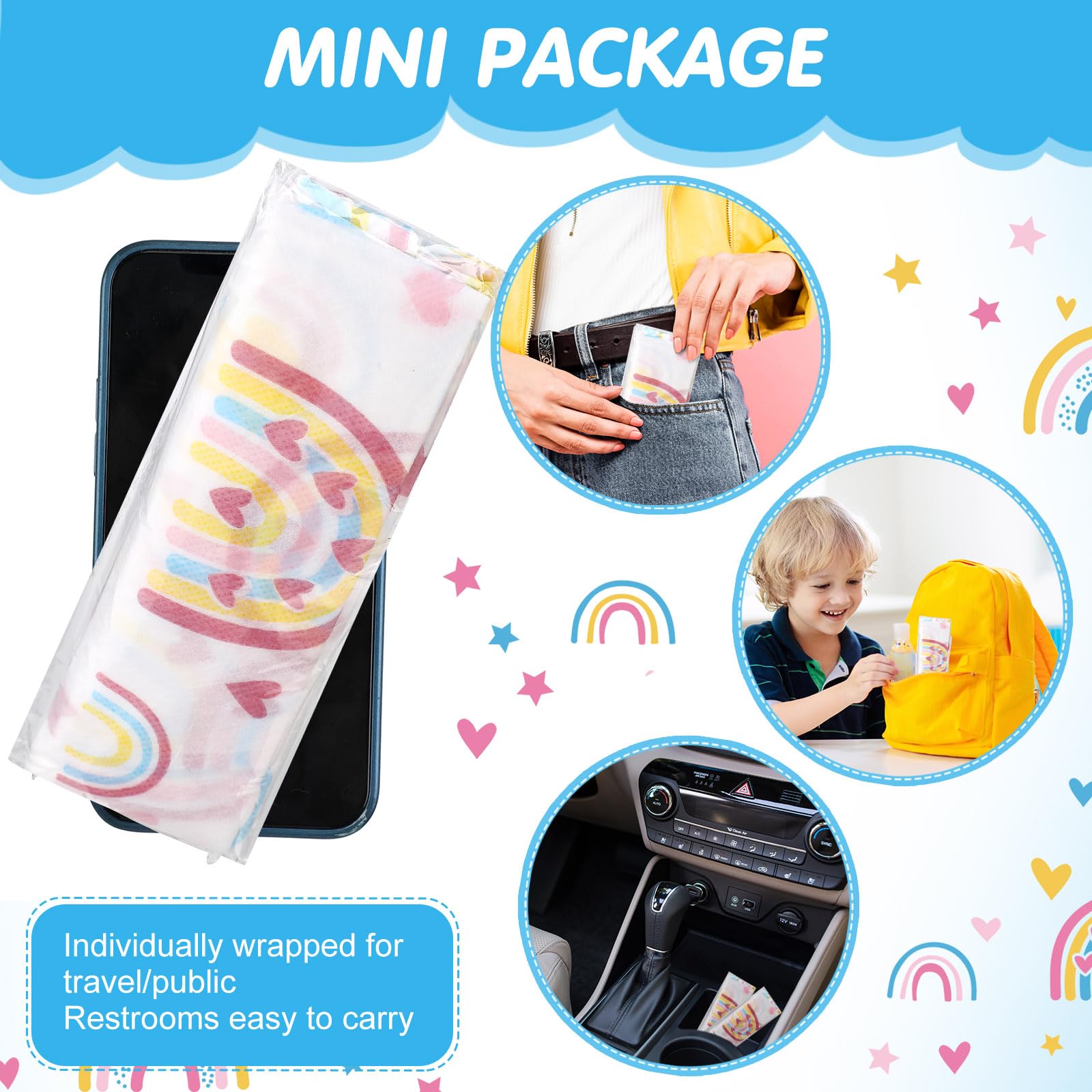 50 Packs Disposable Toilet Seat Covers Extra Large Individually Wrapped for Kids and Adults