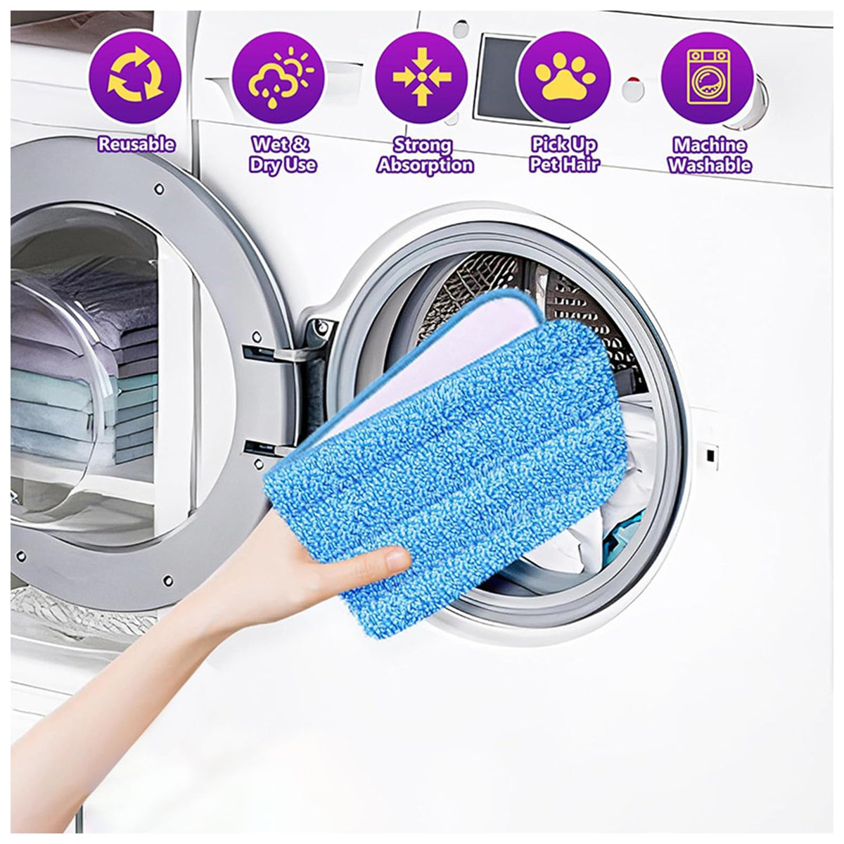 10 Pcs Reusable Mop Pads (10 Count)