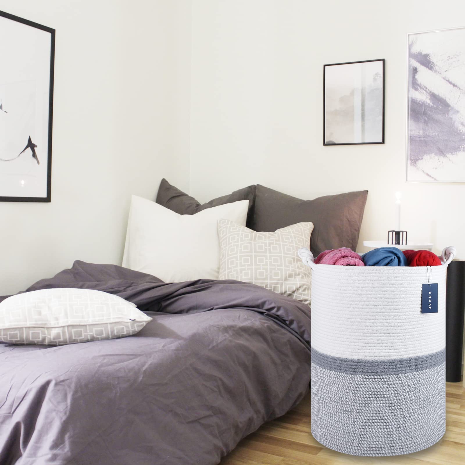 Tall Woven Blanket & Laundry Basket