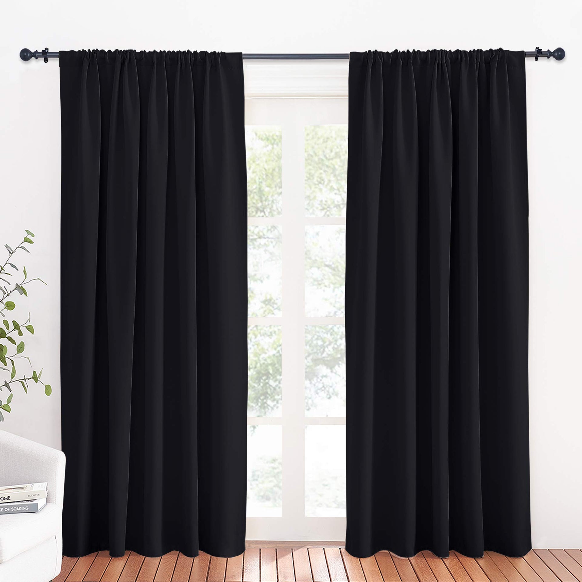 Blackout Curtains for Bedroom Living Room Nursery 72 inches Long (2 Count)