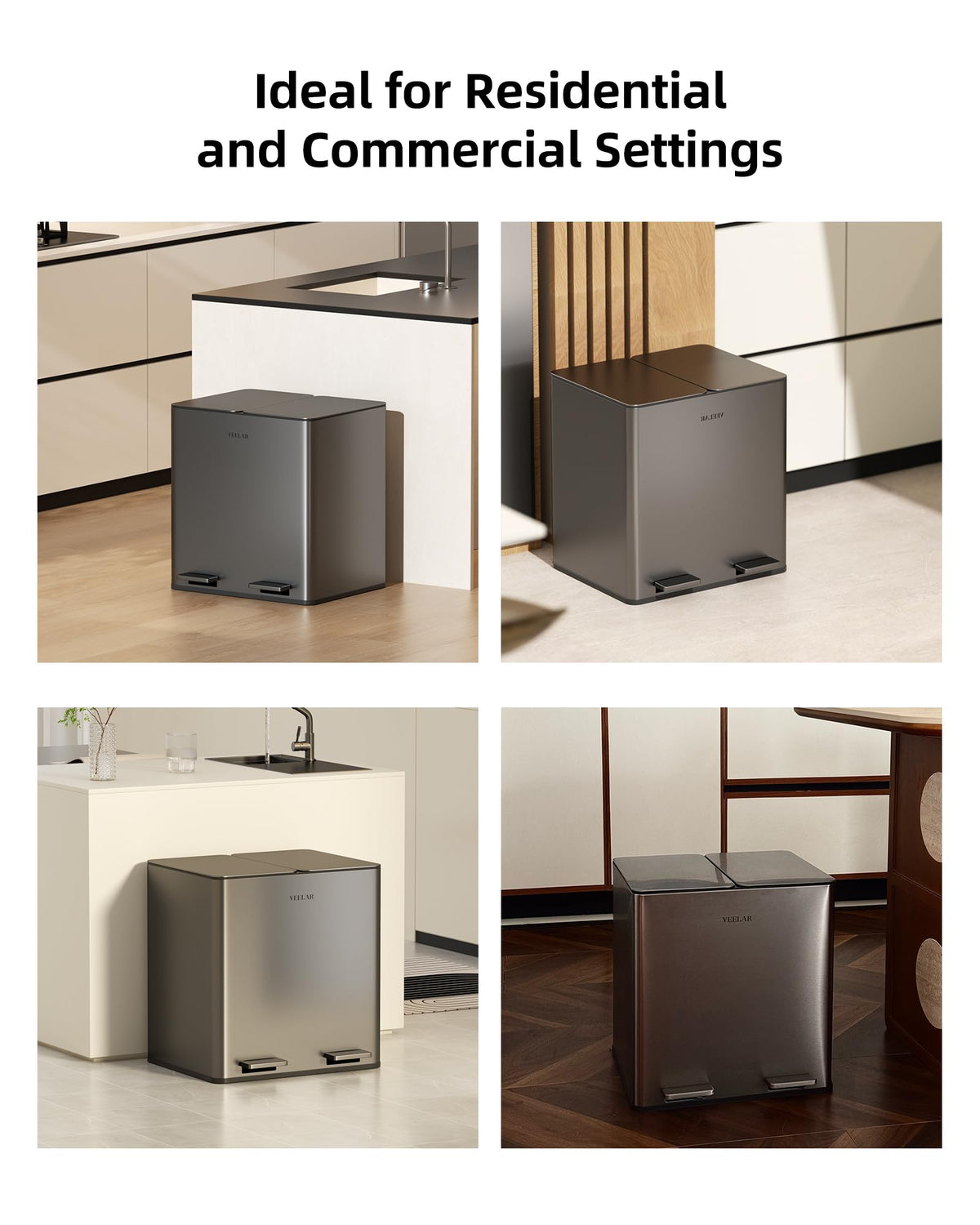 Kitchen Dual Trash Can (2 Count)