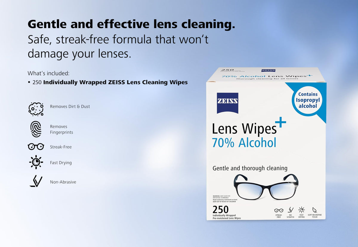 Pre Moistened Lens Cleaning Wipes with 70% Alcohol (250 Count) - ModHome Supplies