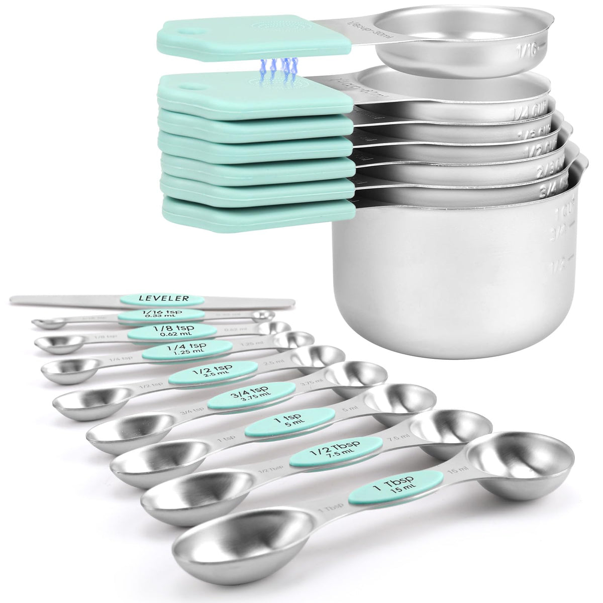 Magnetic Measuring Cups and Spoons Set (16 Count)
