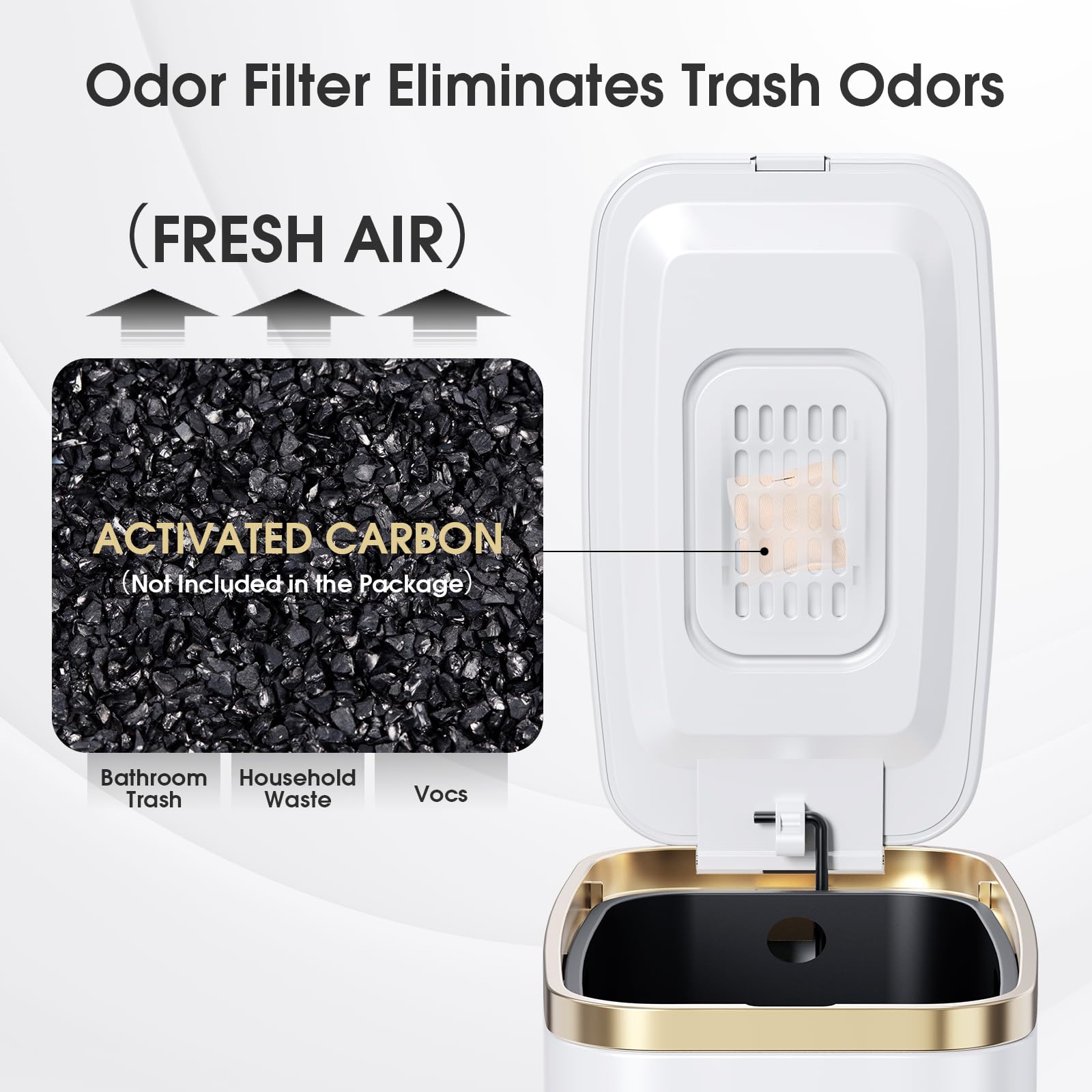 Small Bathroom Trash Can with Lid Soft Close